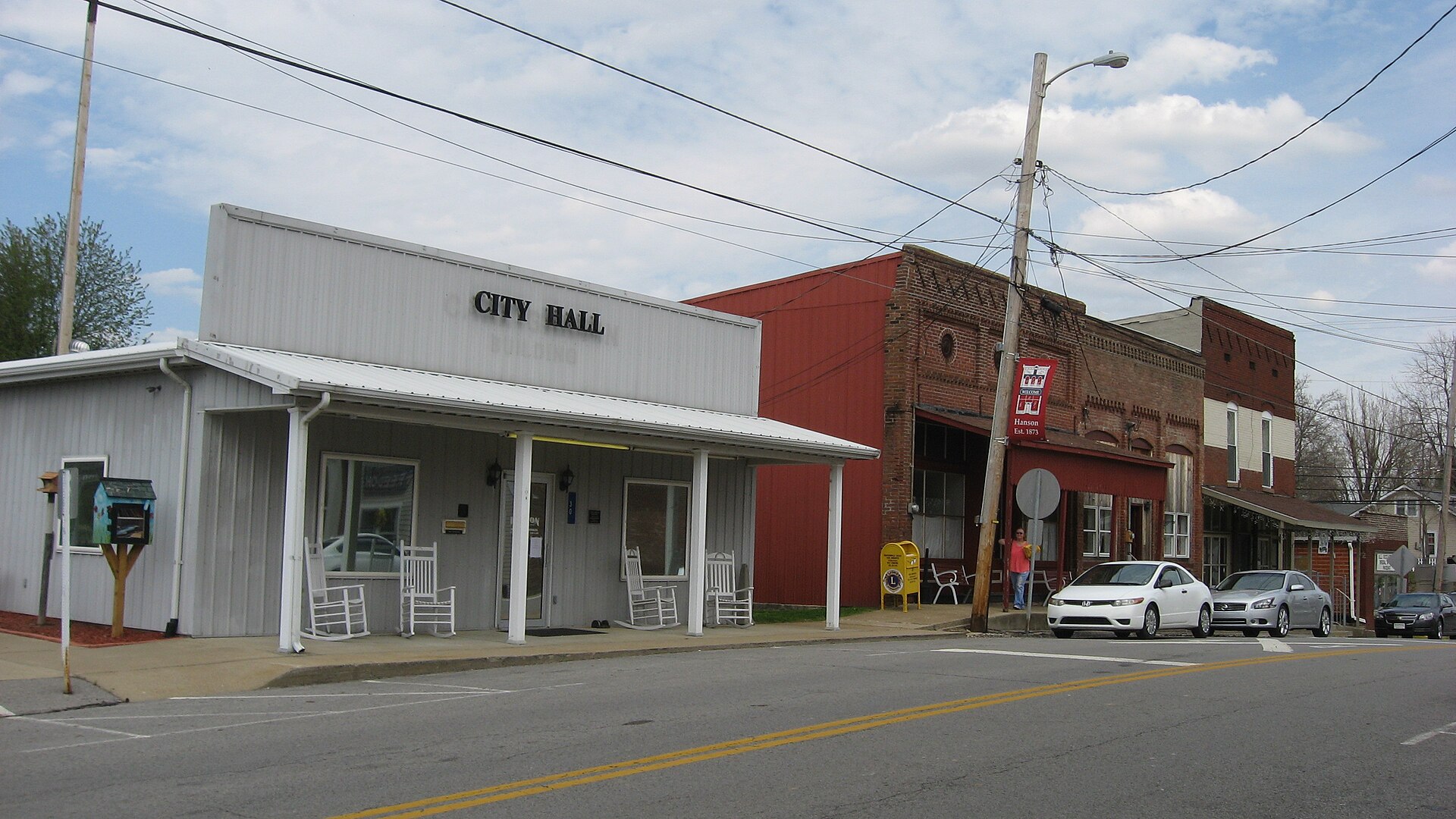 Buildings on the northern side of the first block of W. — Hanson, Kentucky