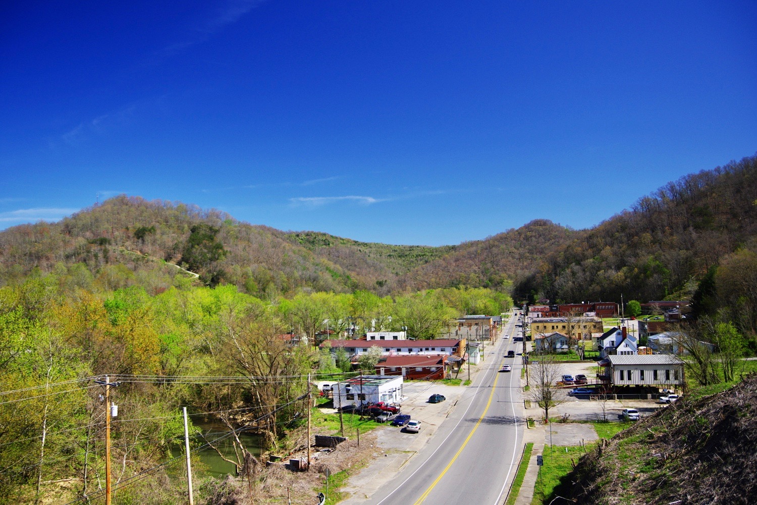 Main Street (Kentucky Route 1428) in Martin, Kentucky, United States.