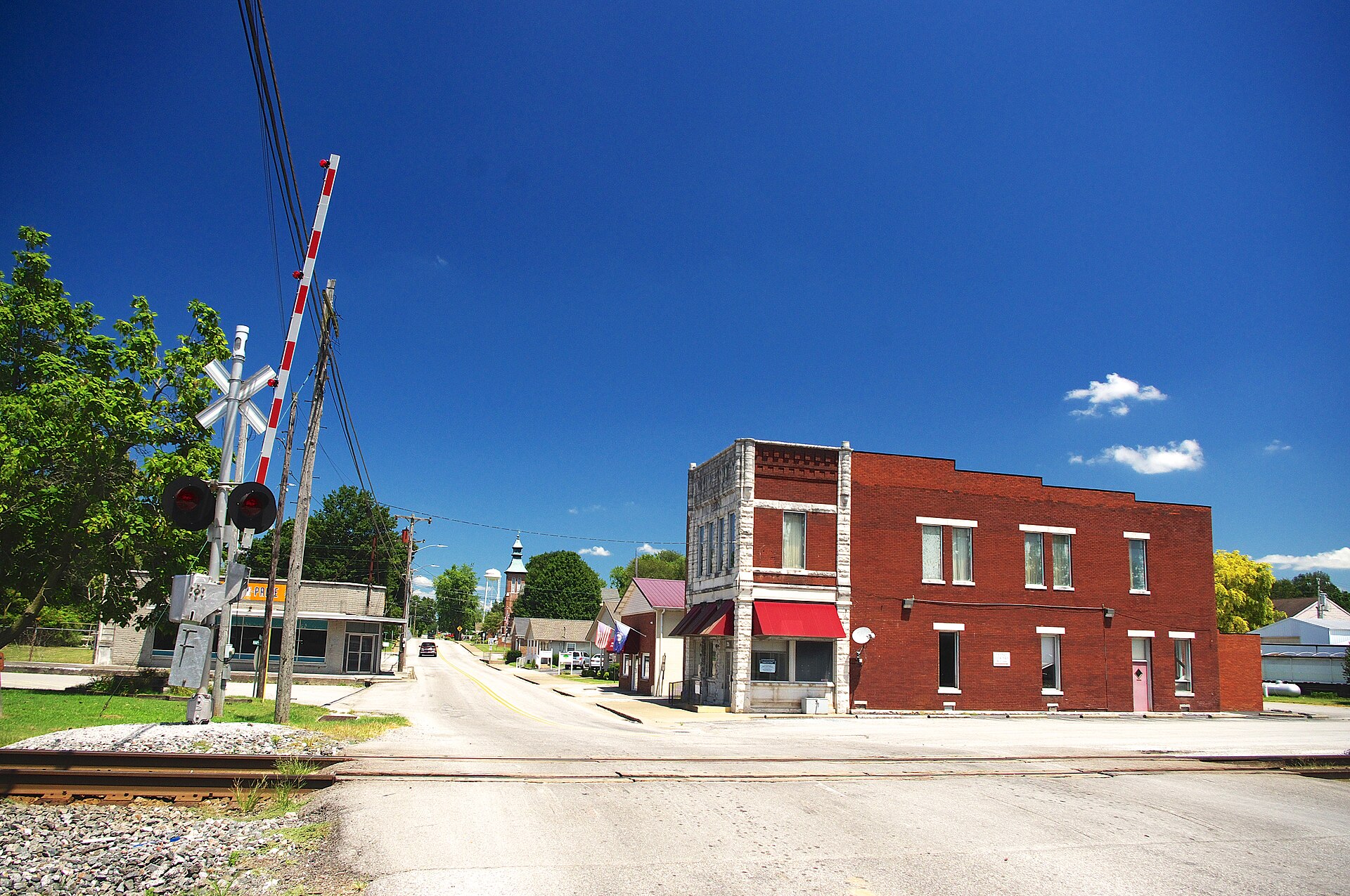 Main Street (Kentucky Route 115/1027) in Pembroke, Kentucky, United States.