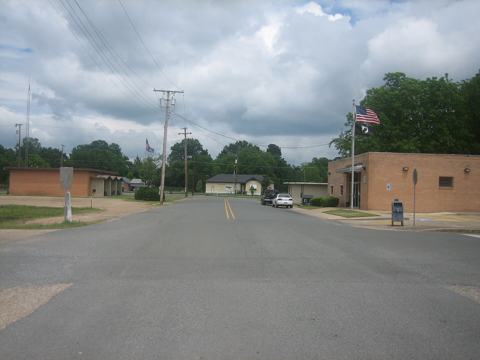 Resident Street, Cotton Valley, Louisiana, with post office at right.