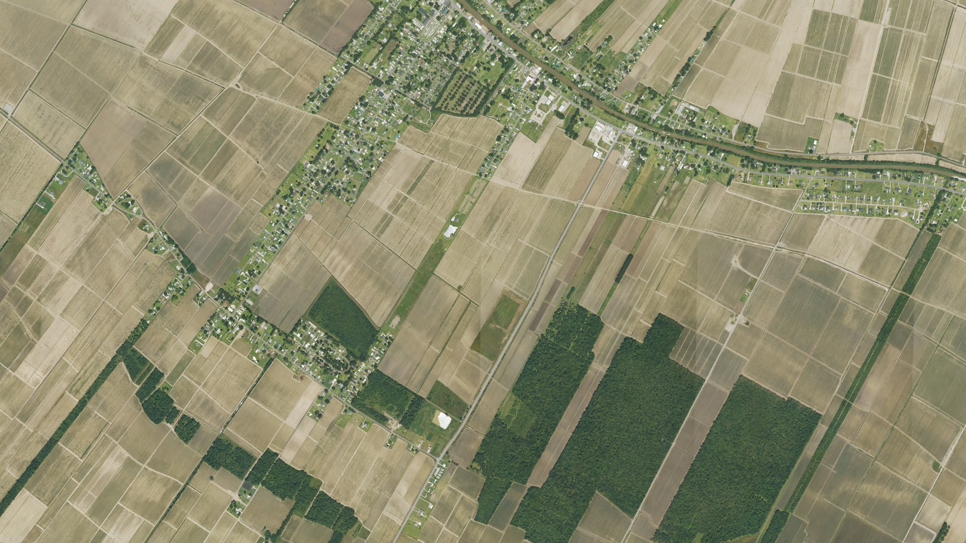 Natural-color aerial photograph of land around Labadieville, Louisiana