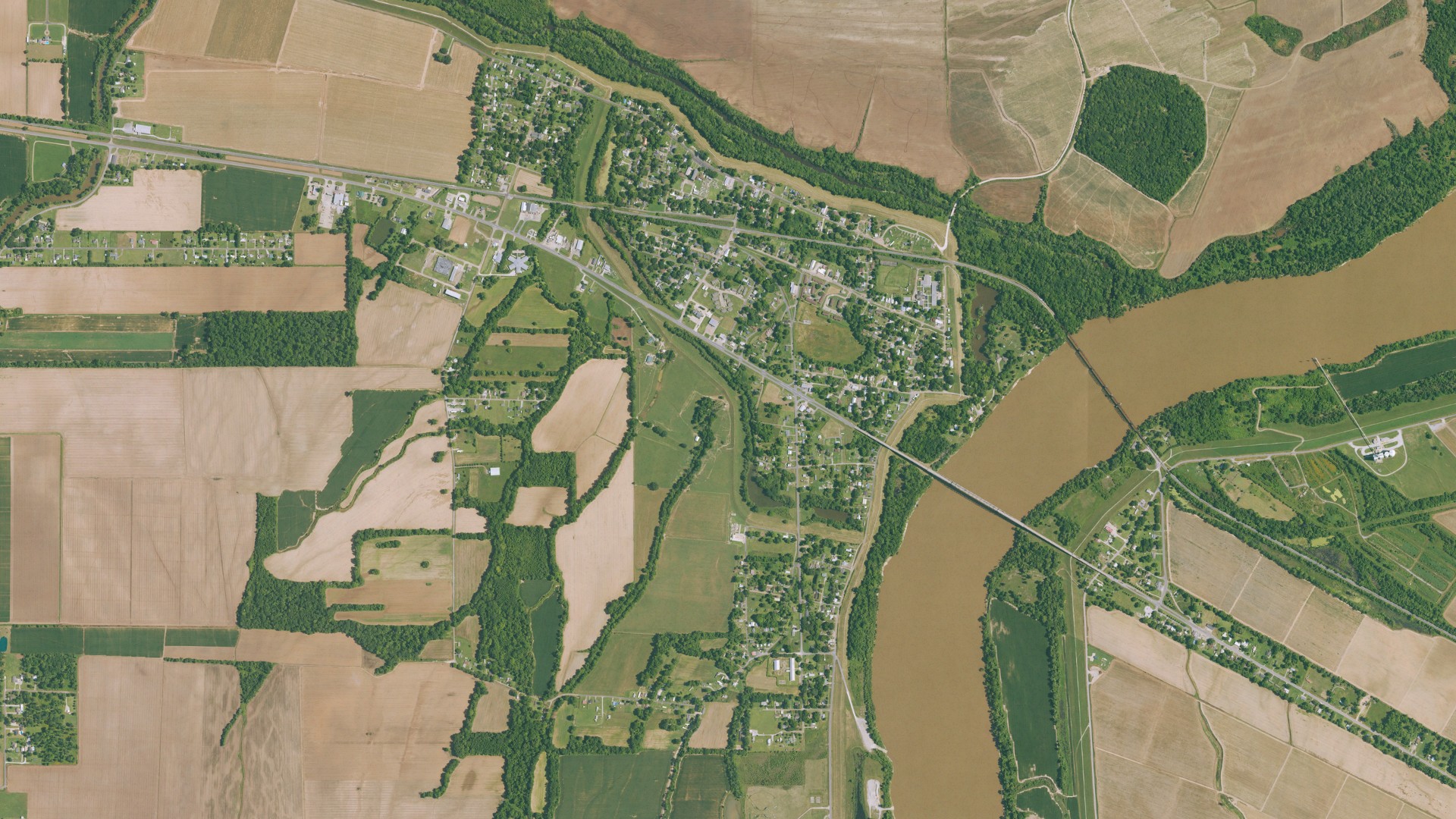 Natural-color aerial photograph of land around Simmesport, Louisiana