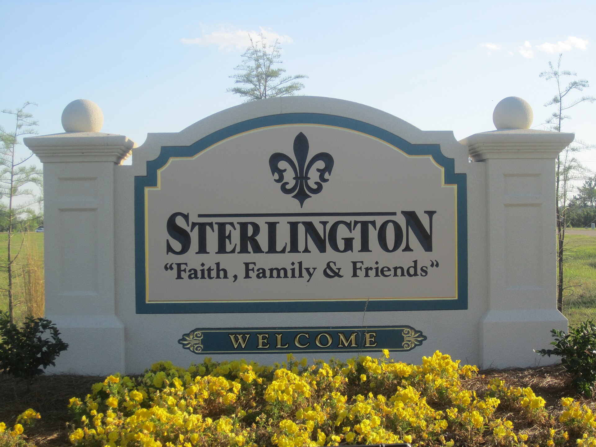 I took photo with Canon camera in Sterlington, LA: town welcome sign. — Louisiana