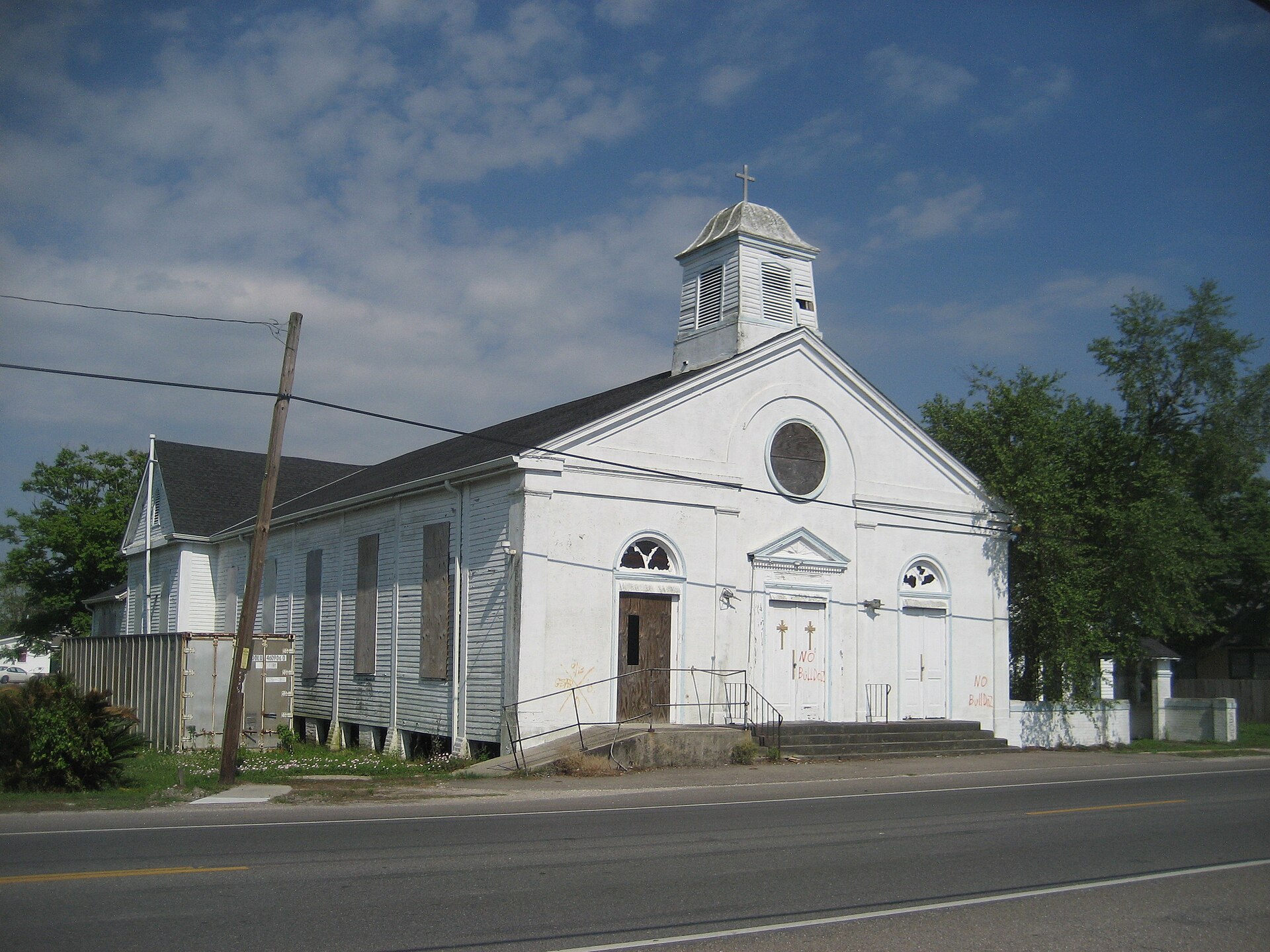 Our Lady of Lourdres Church building, St. Bernard Highway, Violet, Louisiana.