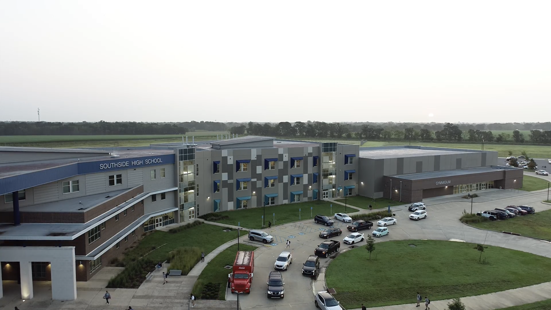 Image of Southside Highschool. Captured using drone camera. — Youngsville, Louisiana