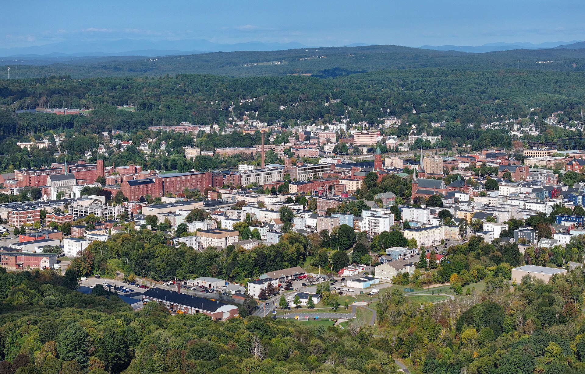 Skyline of Lewiston, Maine in 2025