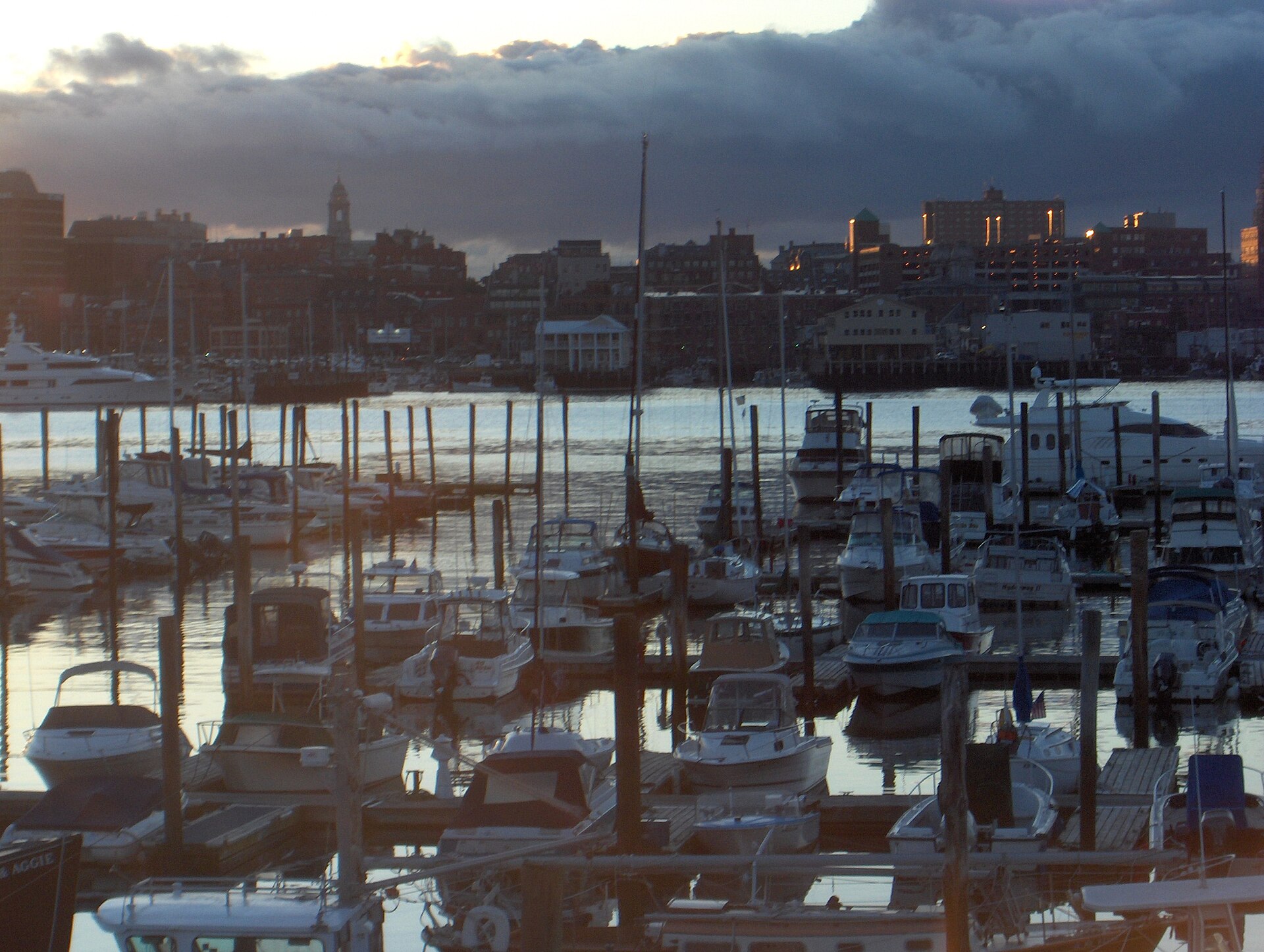 Pretty view of Portland from the Saltwater Grille. — South Portland, Maine