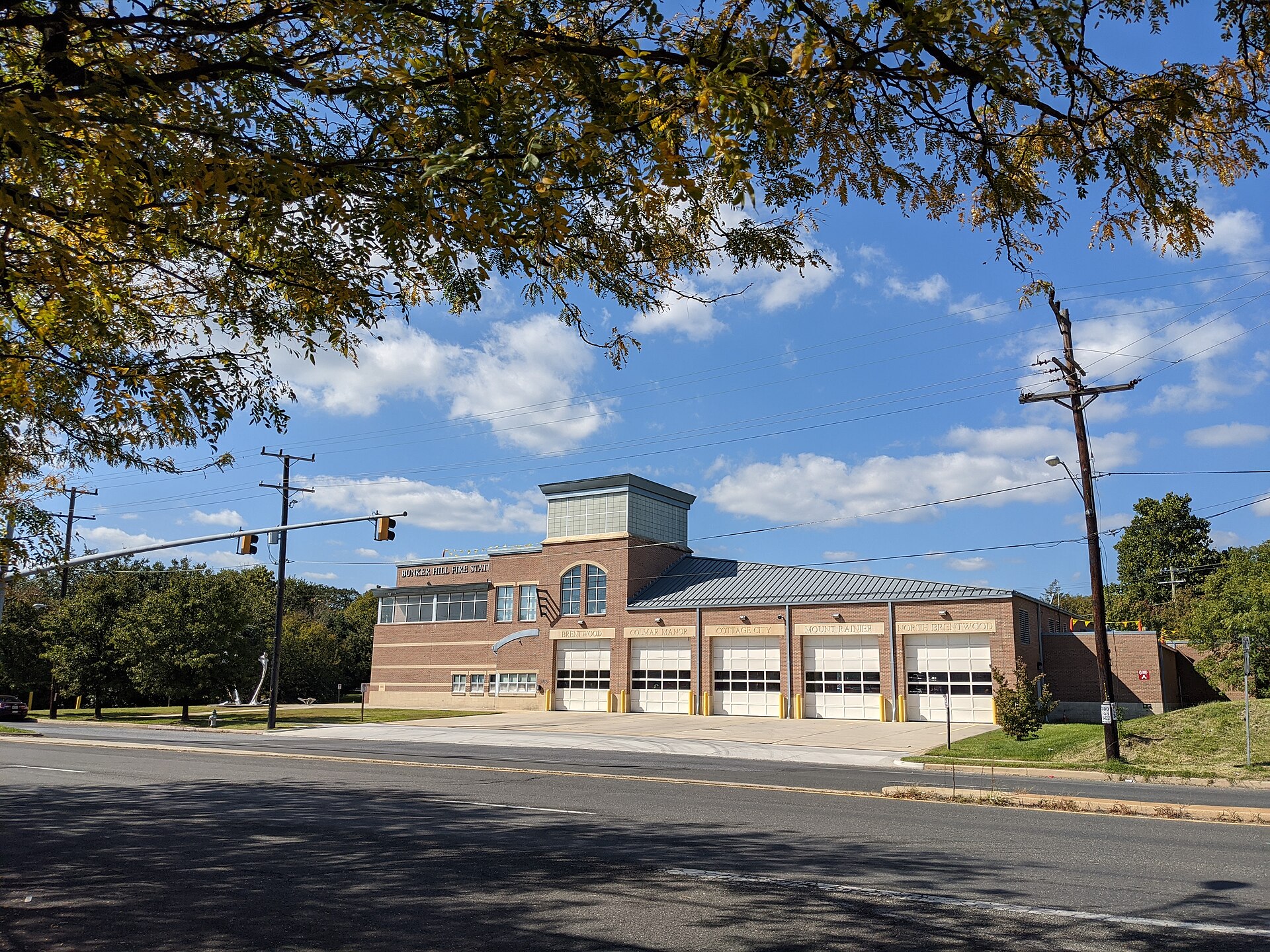 Bunker Hill Fire Station is located at the corner of Maryland Highway 208 and Rhode Island Ave (US Route 1) in Brentwood, Maryland USA
