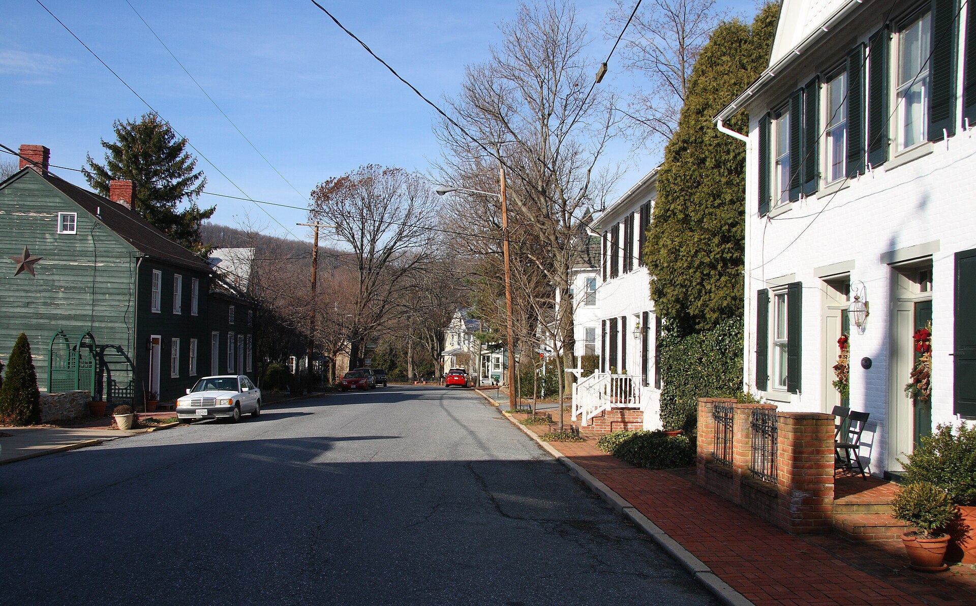 Street in Burkittsville, Maryland, USA