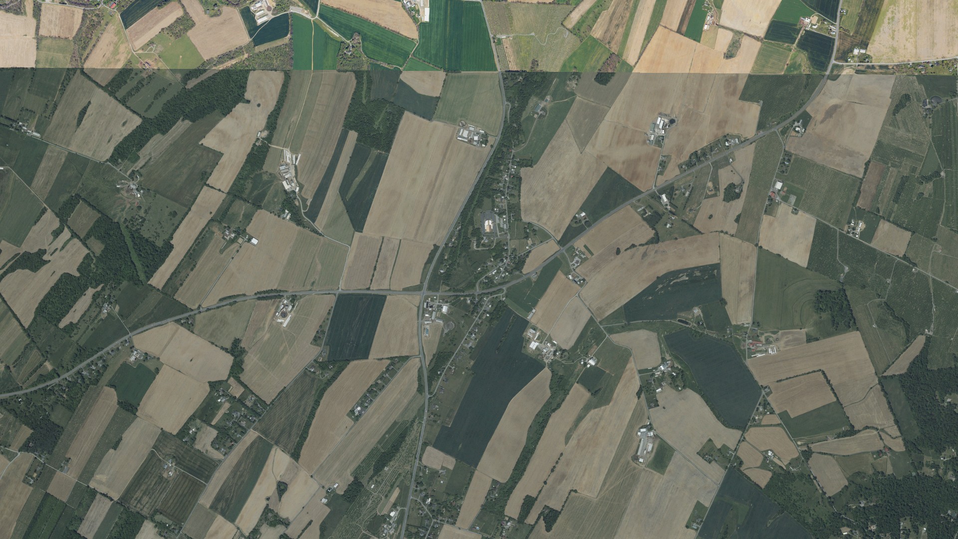 Natural-color aerial photograph of land around Ringgold, Maryland