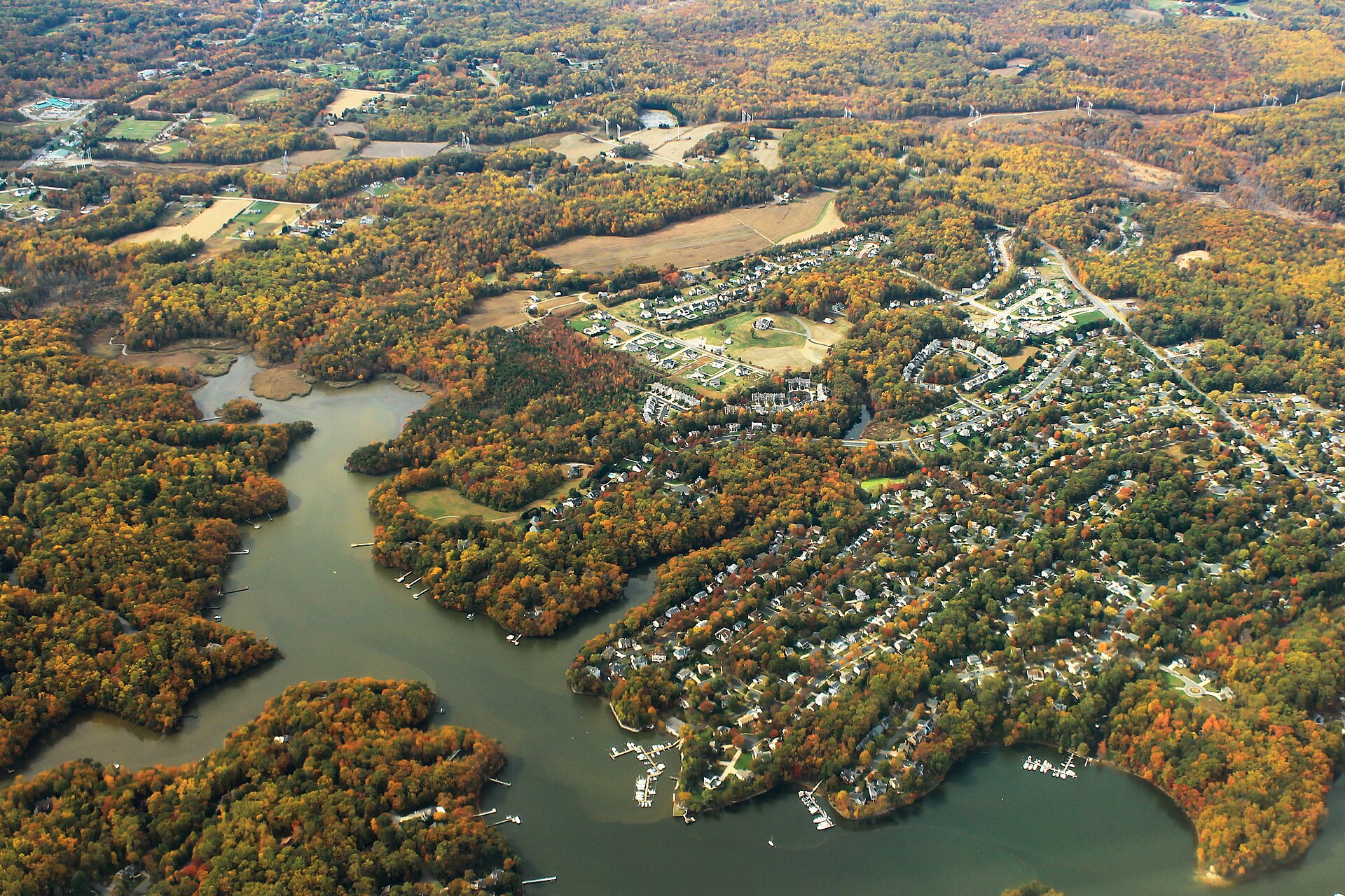 An aerial view of Riva, Maryland.