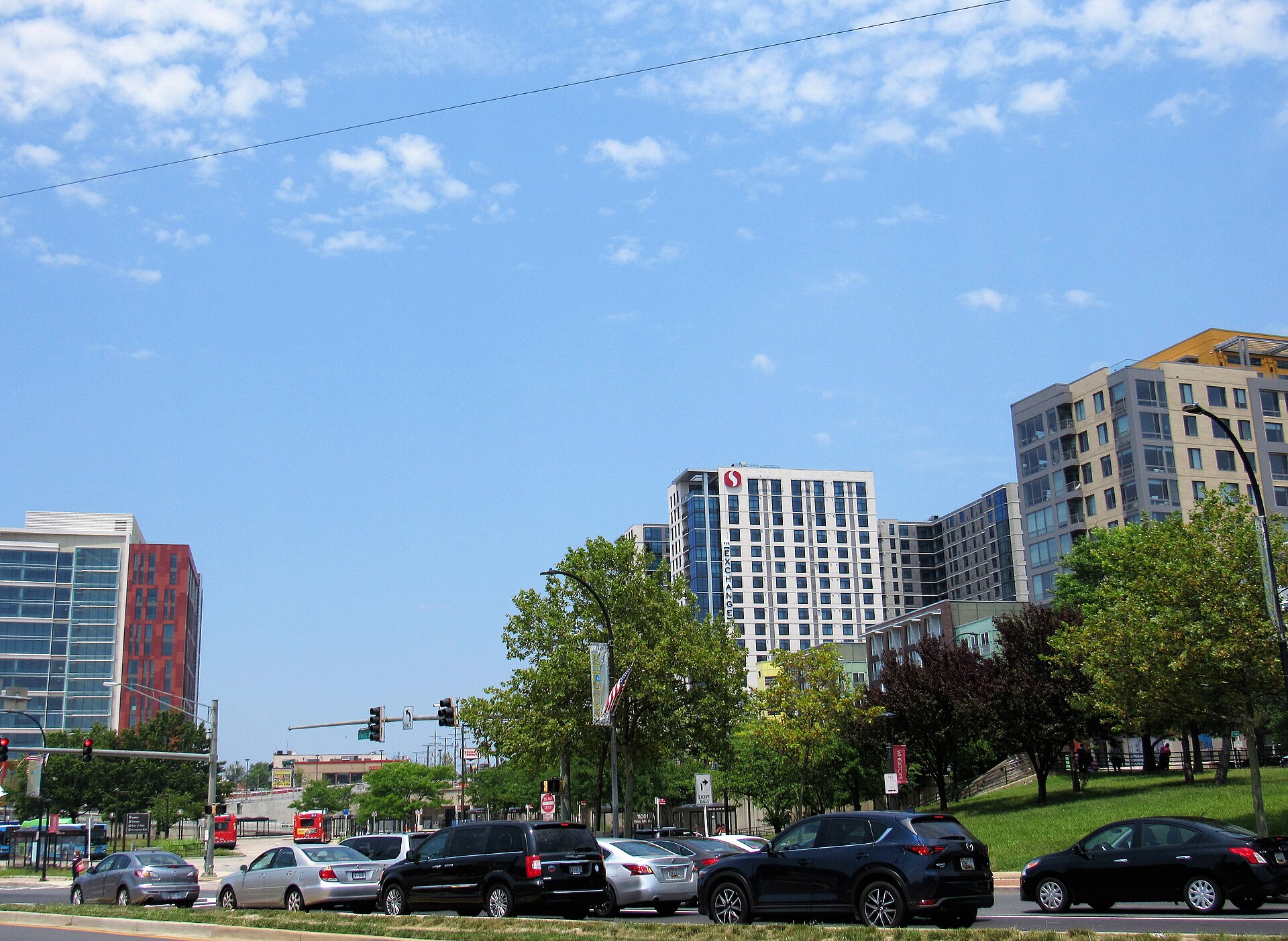 Skyline of Wheaton, Maryland from Veirs Mill Road.