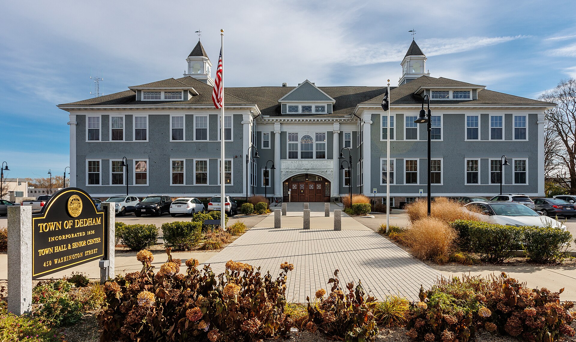 Town Hall and Senior Center in the former Ames Schoolhouse, Dedham, Massachusetts