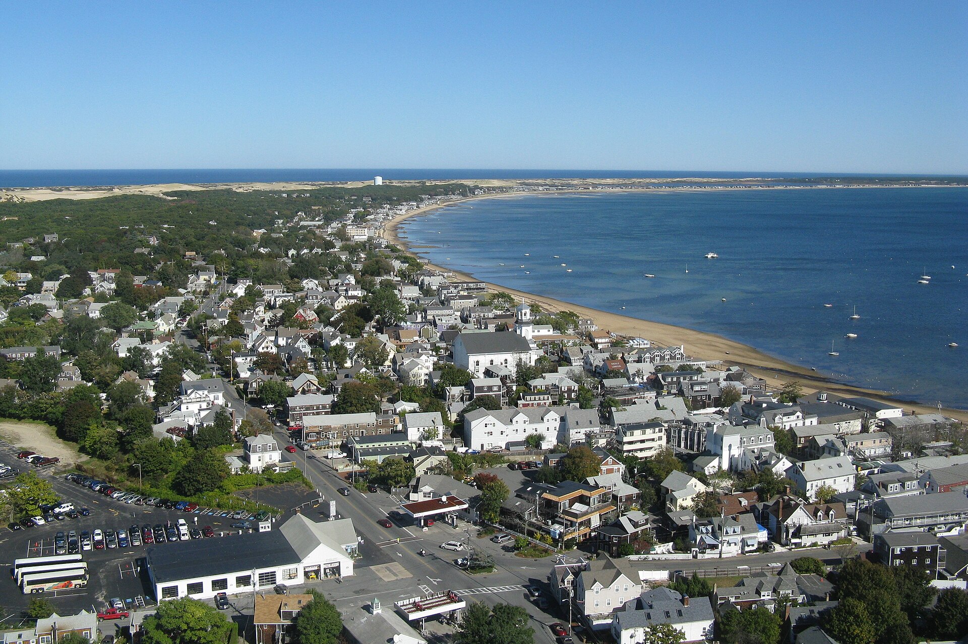 View of Provincetown from the top of the Pilgrim Monument, looking east, Provincetown Massachusetts