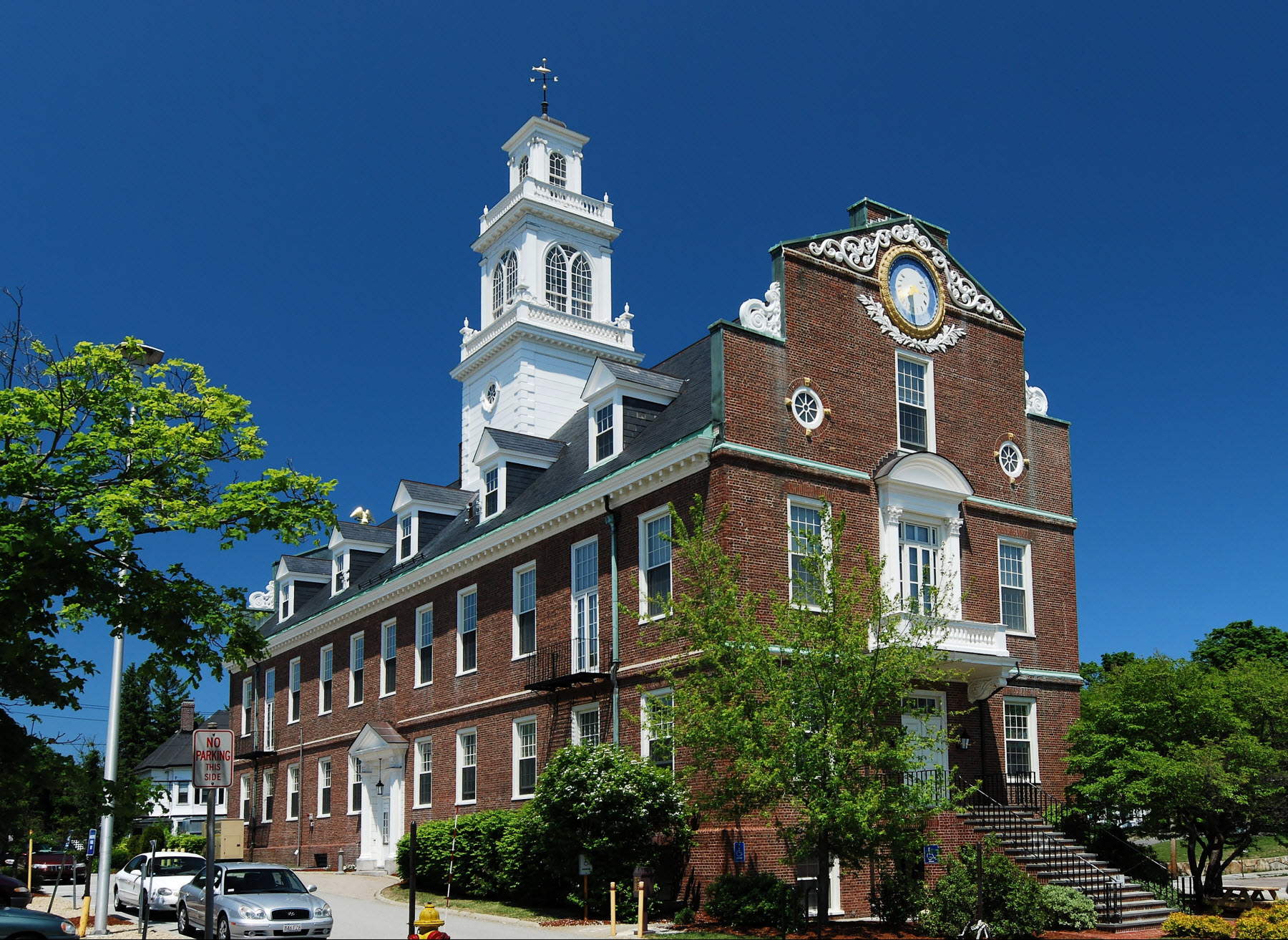 Town Hall, Weymouth, Massachusetts, built in 1928 as a replica of the Old State House, Boston. — Weymouth Town, Massachusetts