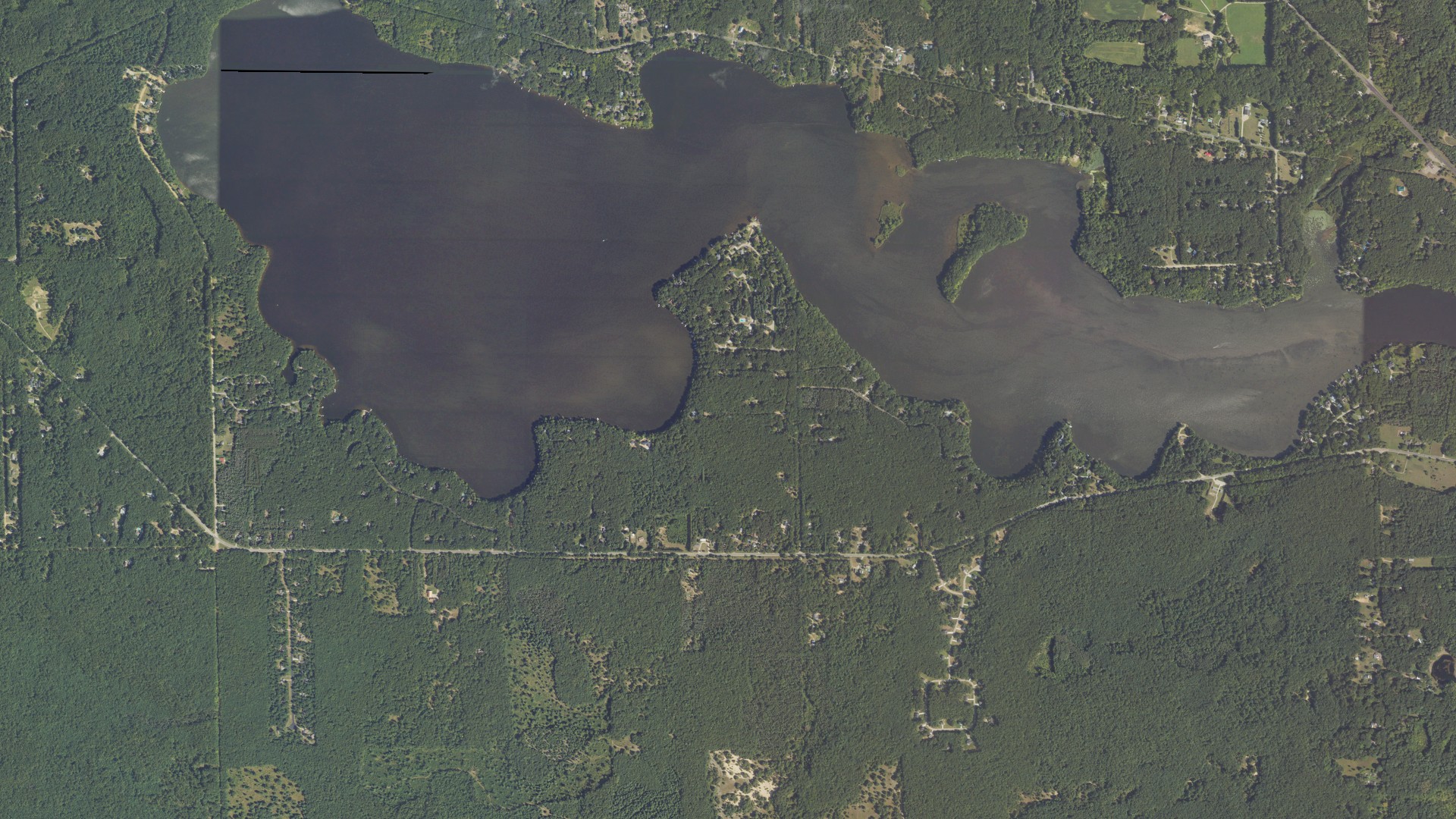 Aerial view of land around Valley, Michigan