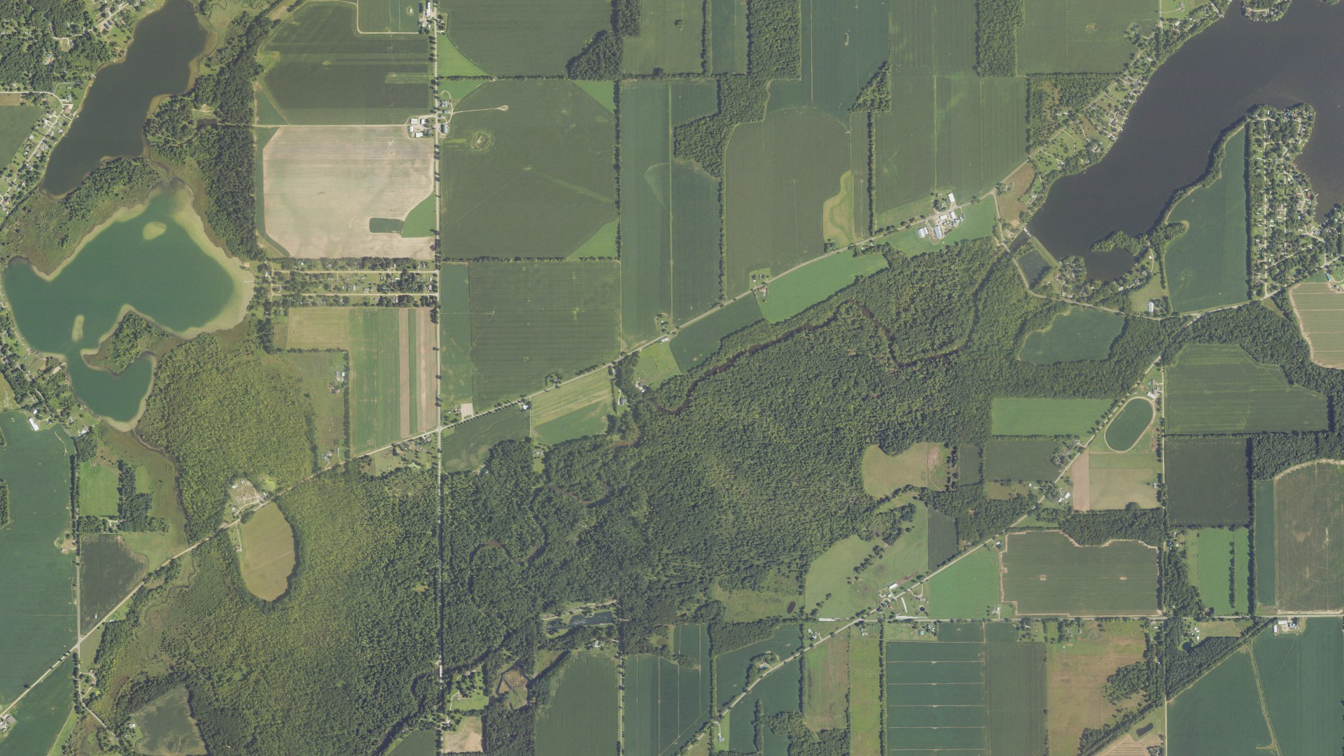Aerial view of land around Sherwood, Michigan