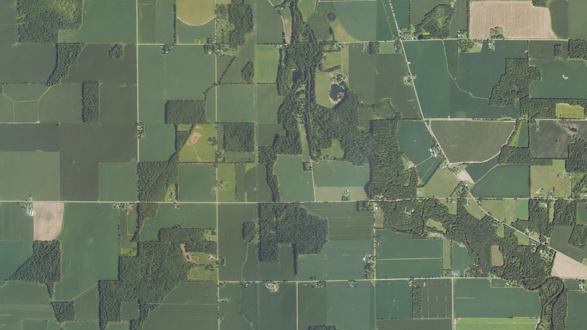 Aerial view of land around Union, Michigan