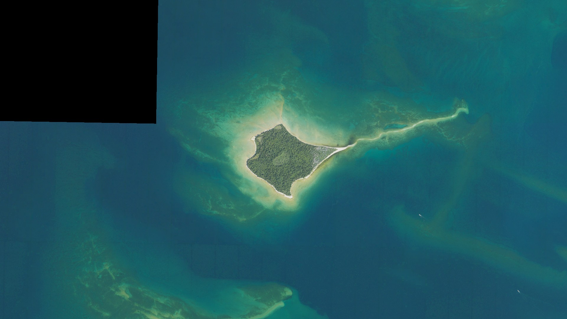 Aerial view of land around St. James, Michigan