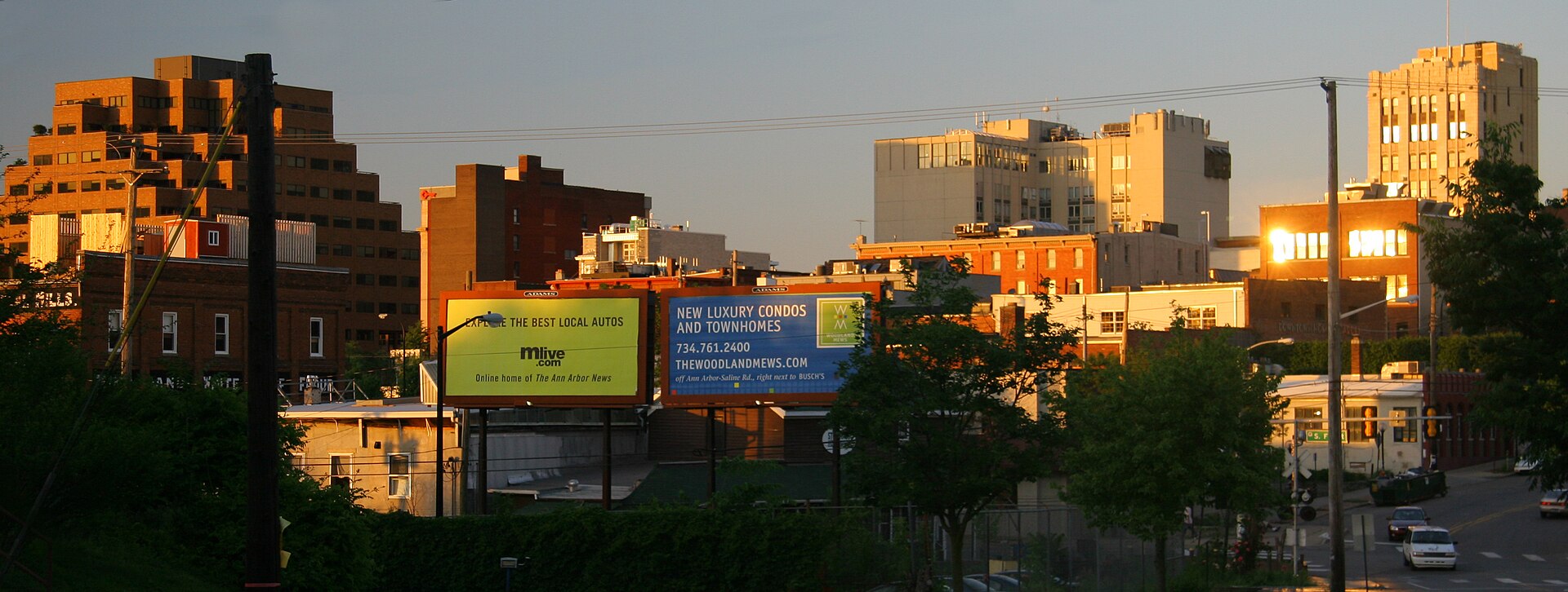 A photograph of Ann Arbor's downtown business district. — Michigan