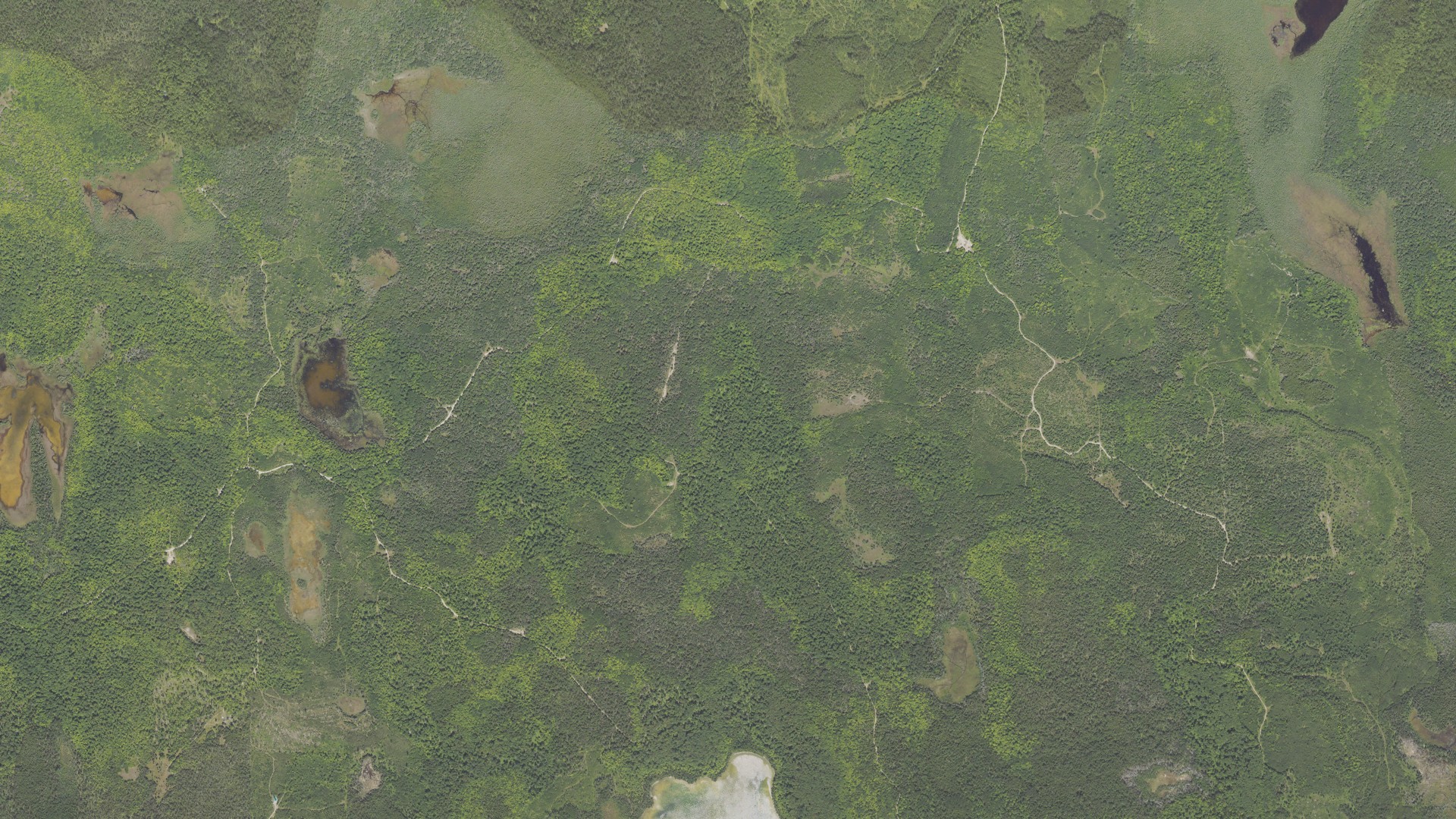 Aerial view of land around Drummond, Michigan