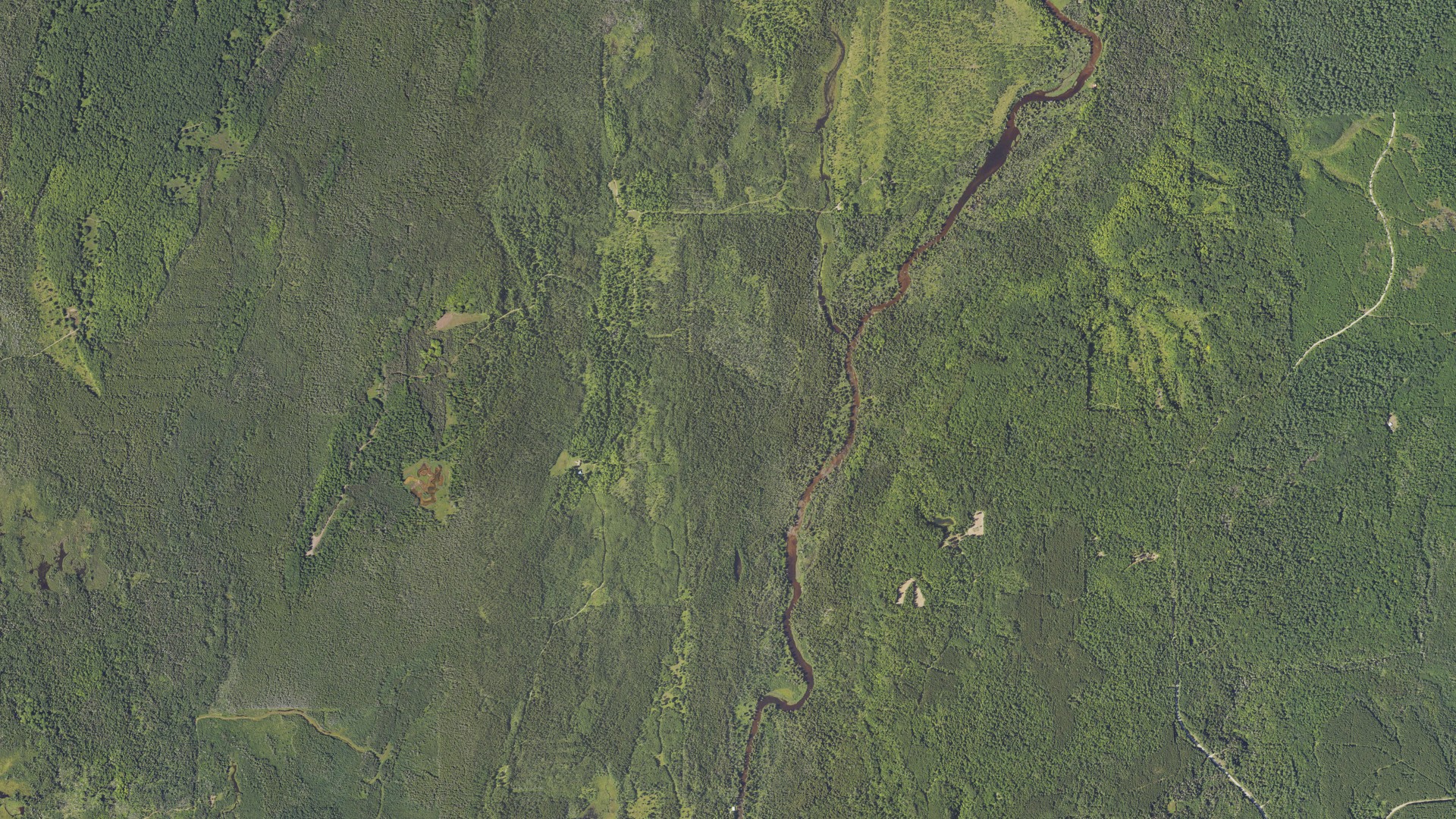 Aerial view of land around Masonville, Michigan