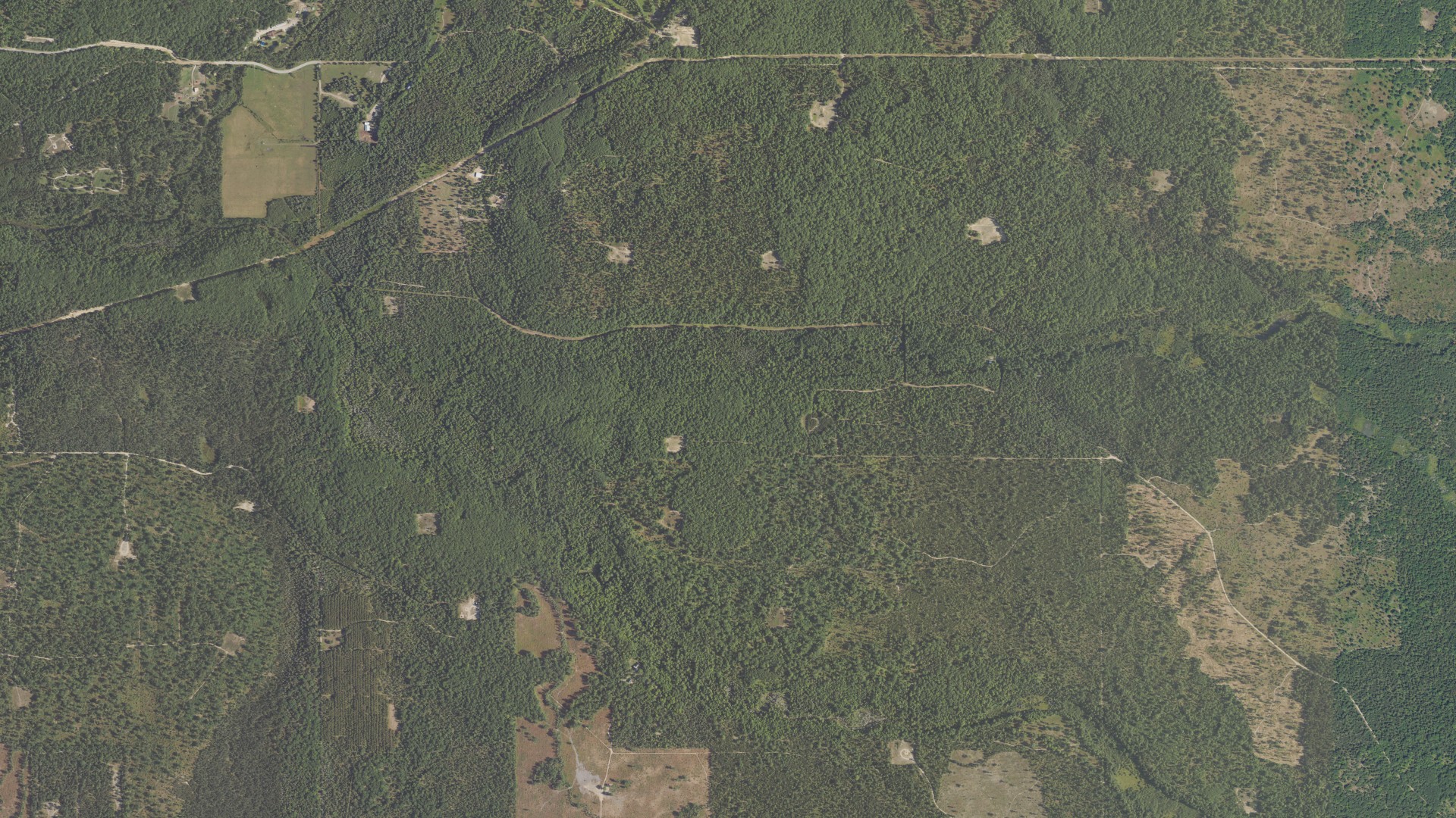 Aerial view of land around Union, Michigan
