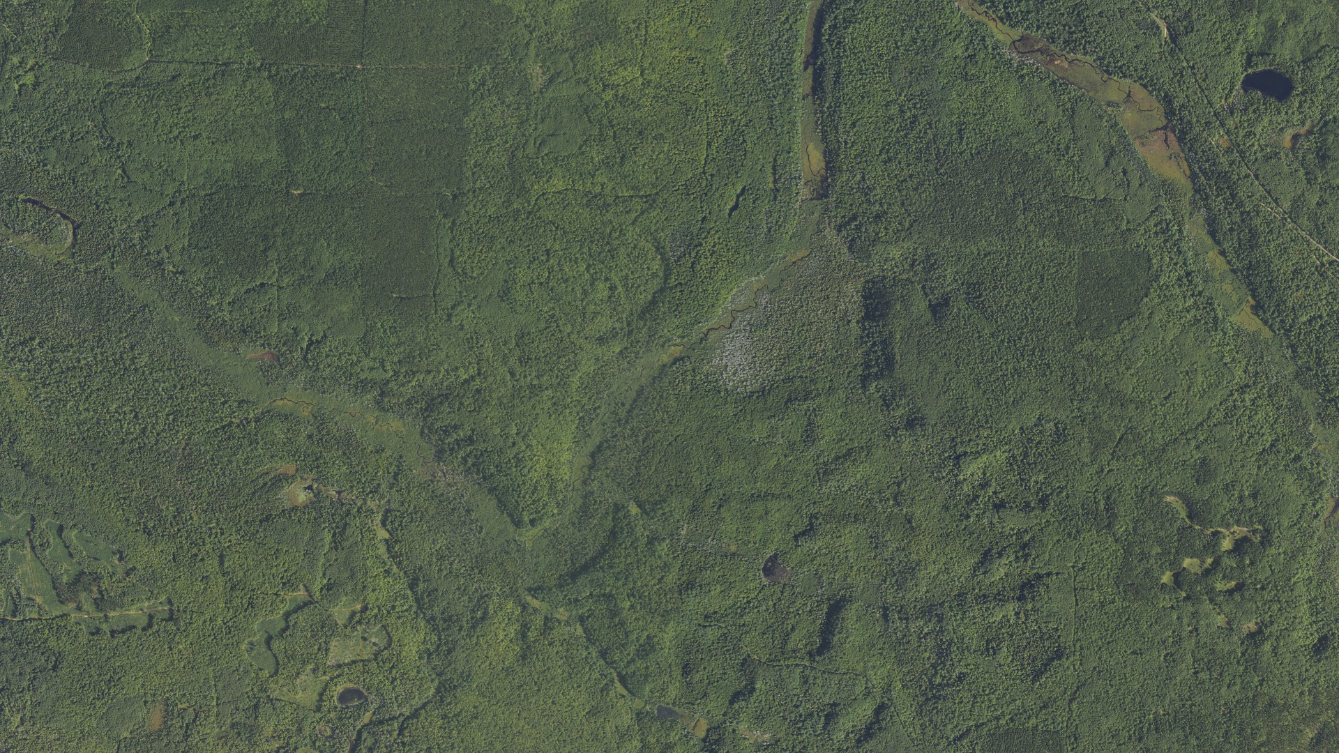 Aerial view of land around Duncan, Michigan