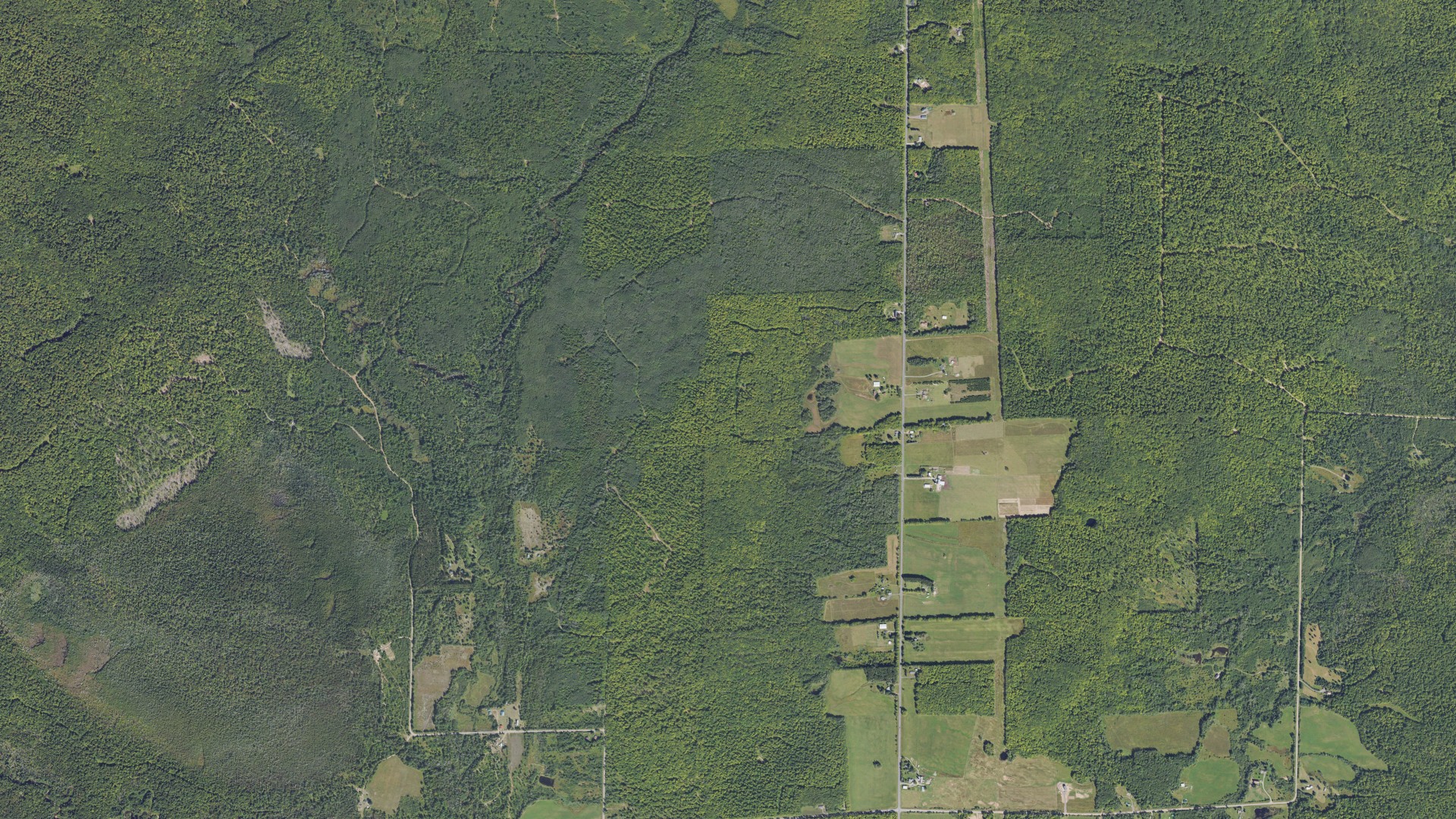 Natural-color aerial photograph of land around Portage charter, Michigan