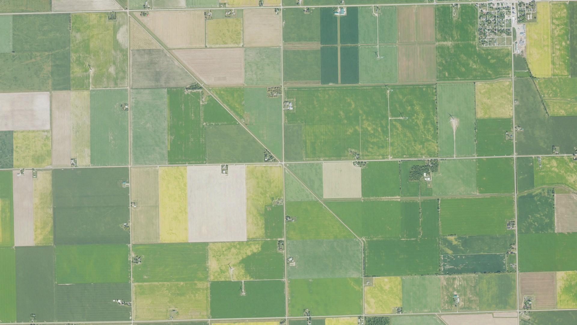 Aerial view of land around Brookfield, Michigan