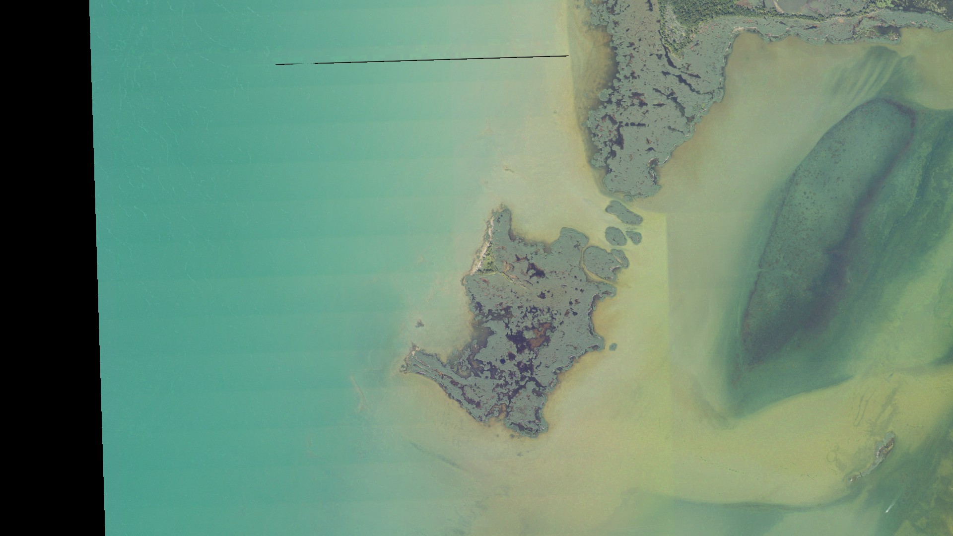 Aerial view of land around Fairhaven, Michigan