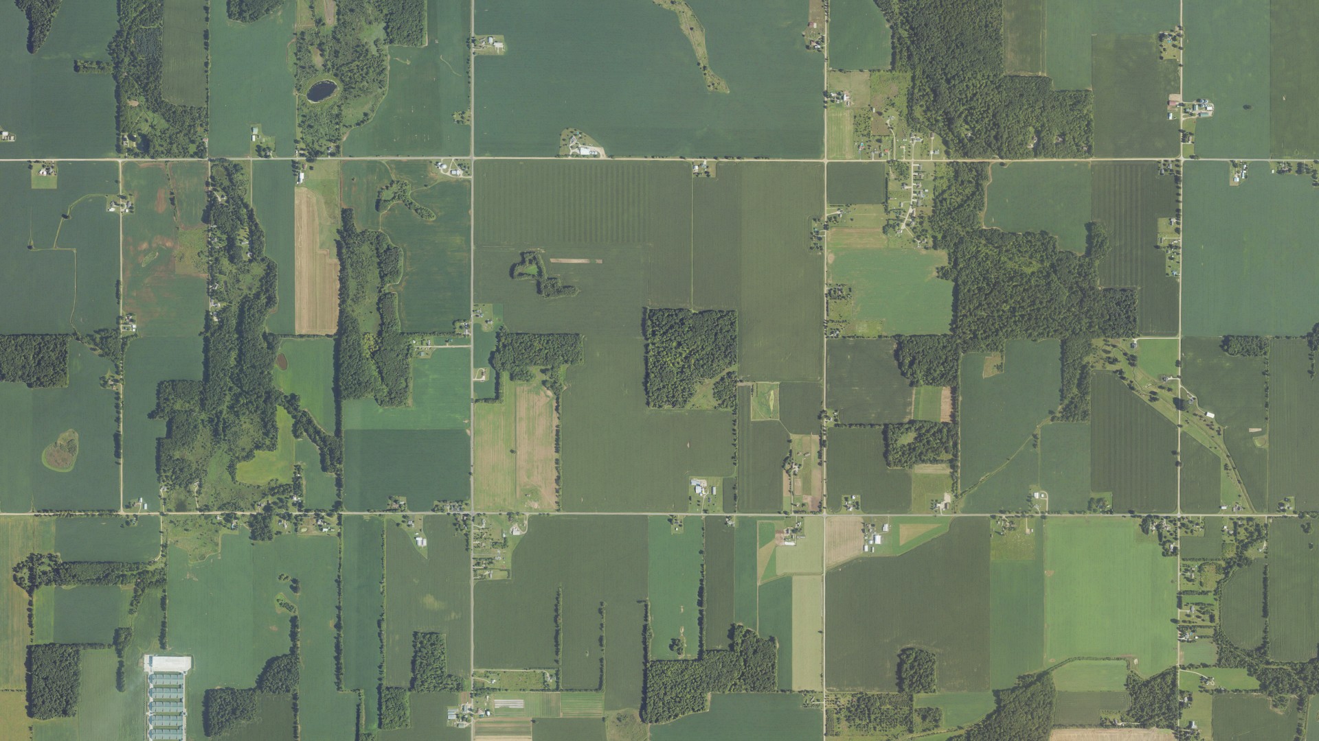 Aerial view of land around Berlin, Michigan