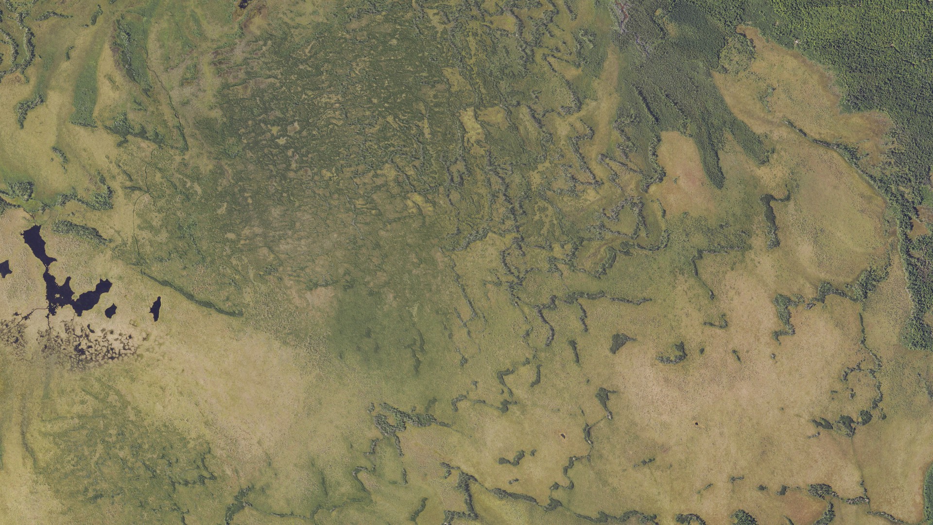Aerial view of land around McMillan, Michigan