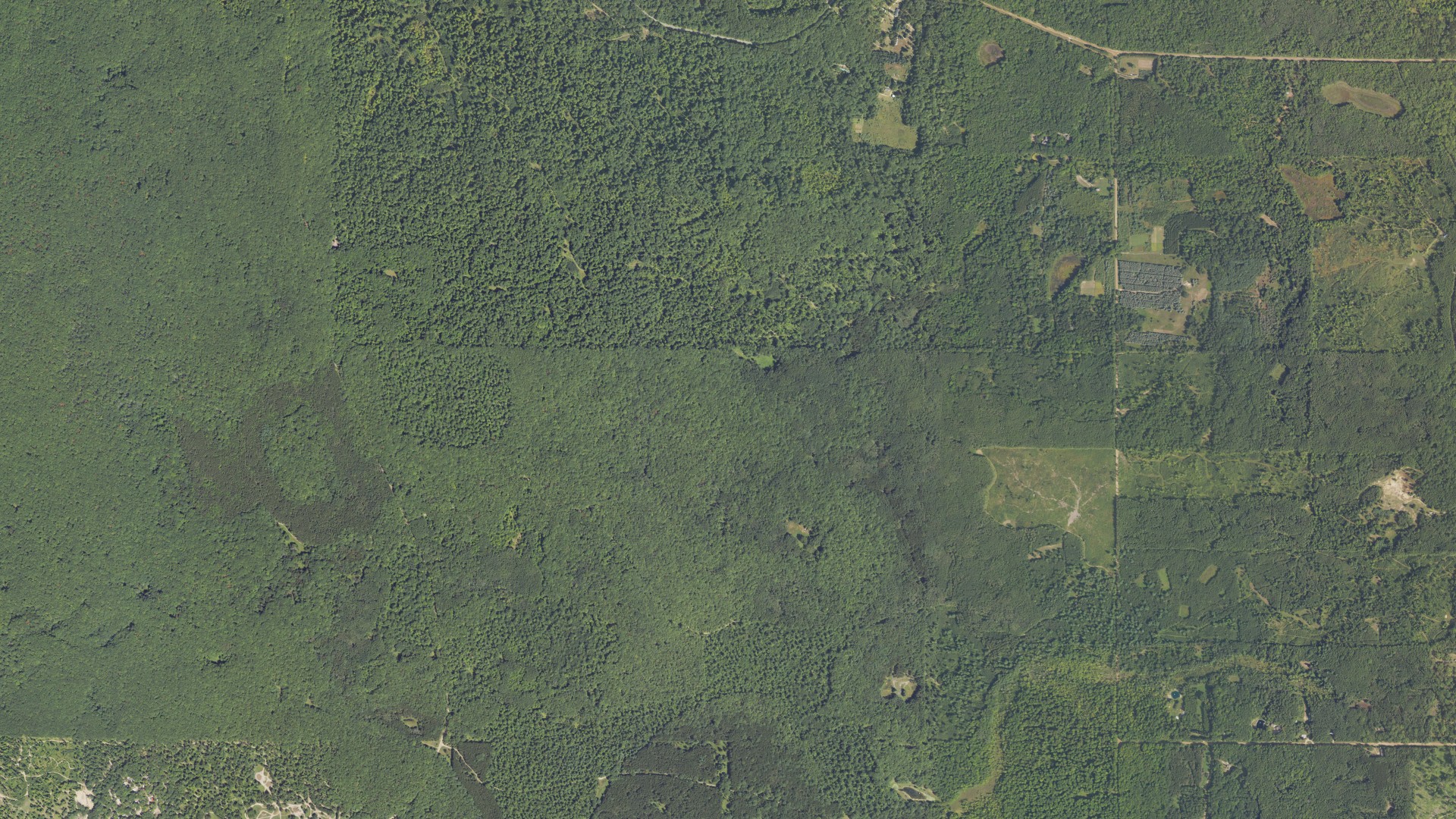 Aerial view of land around Logan, Michigan