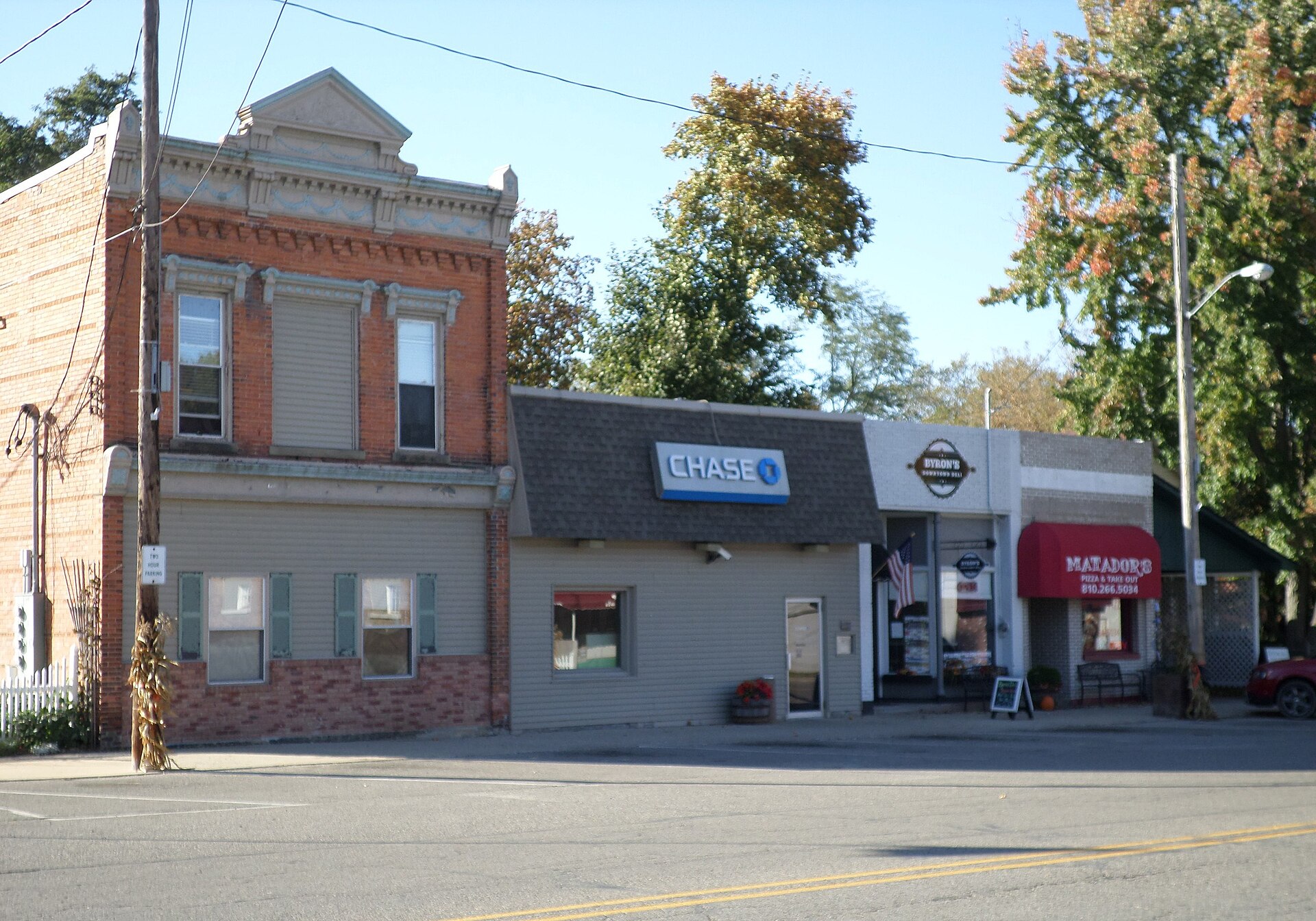 Downtown streets in Byron, Michigan