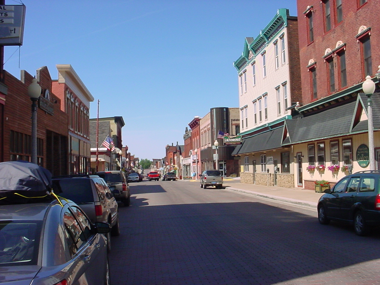 Historic buildings in the Calumet Downtown Historic District —In Calumet, Upper Peninsula of Michigan. —Summer 2007.