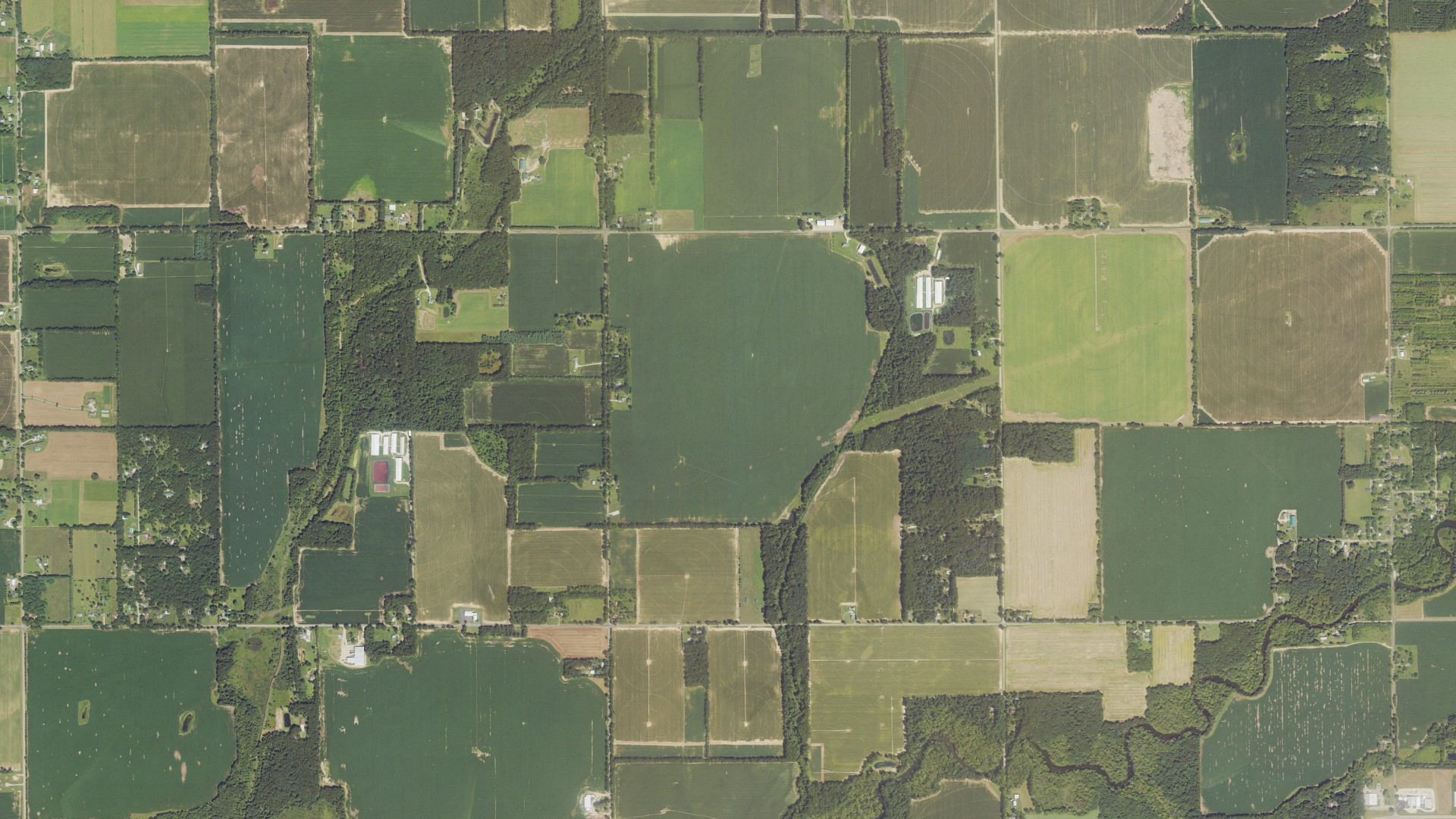 Aerial view of land around Park, Michigan