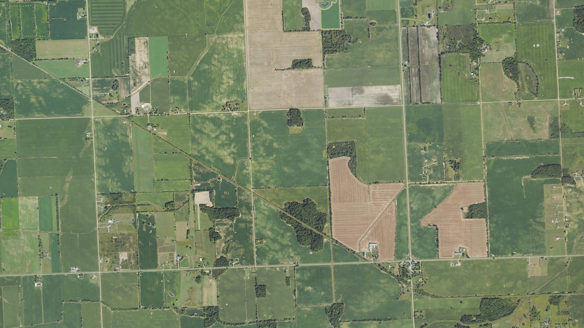 Aerial view of land around Maple Valley, Michigan