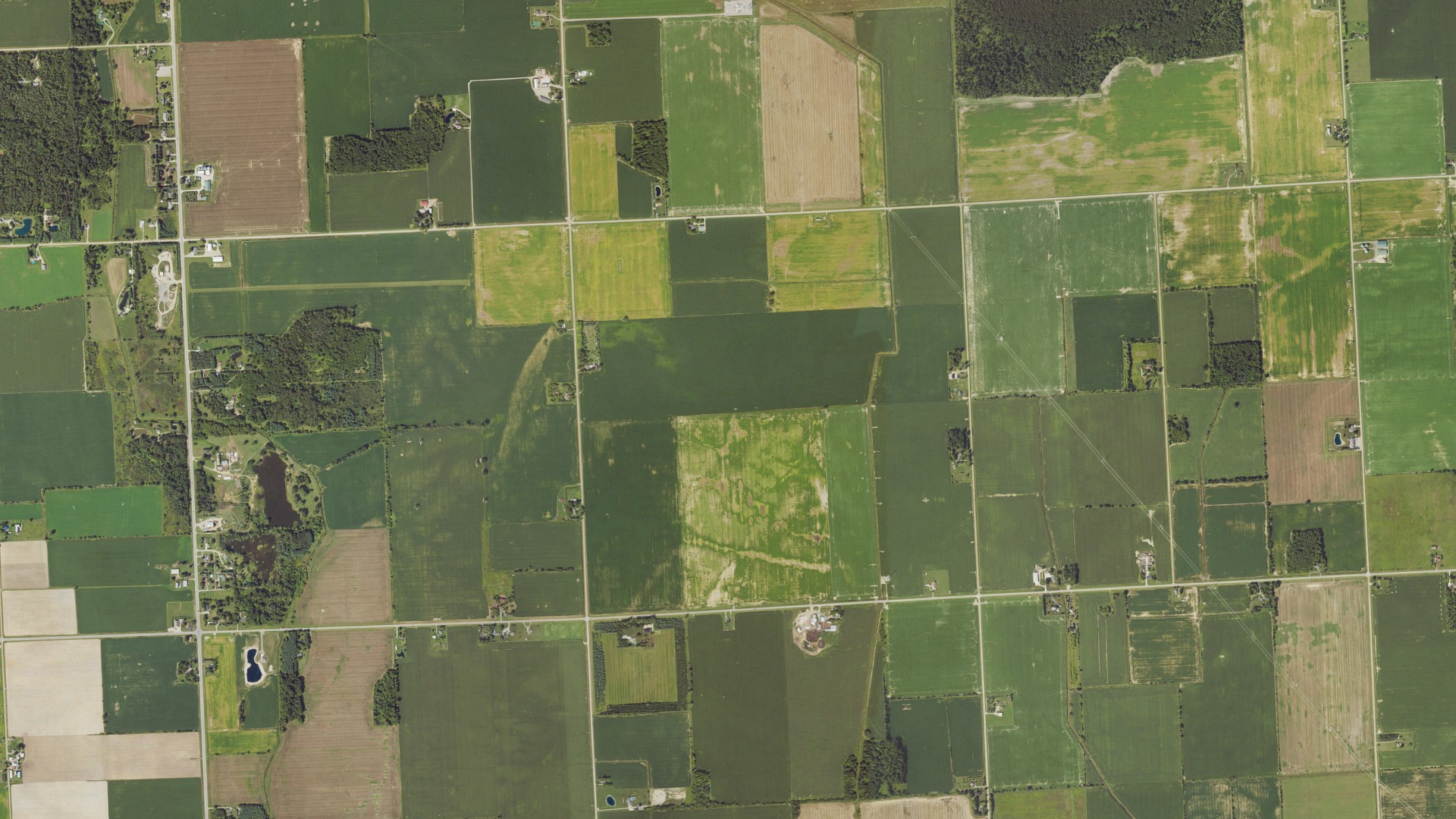 Aerial view of land around Watertown, Michigan