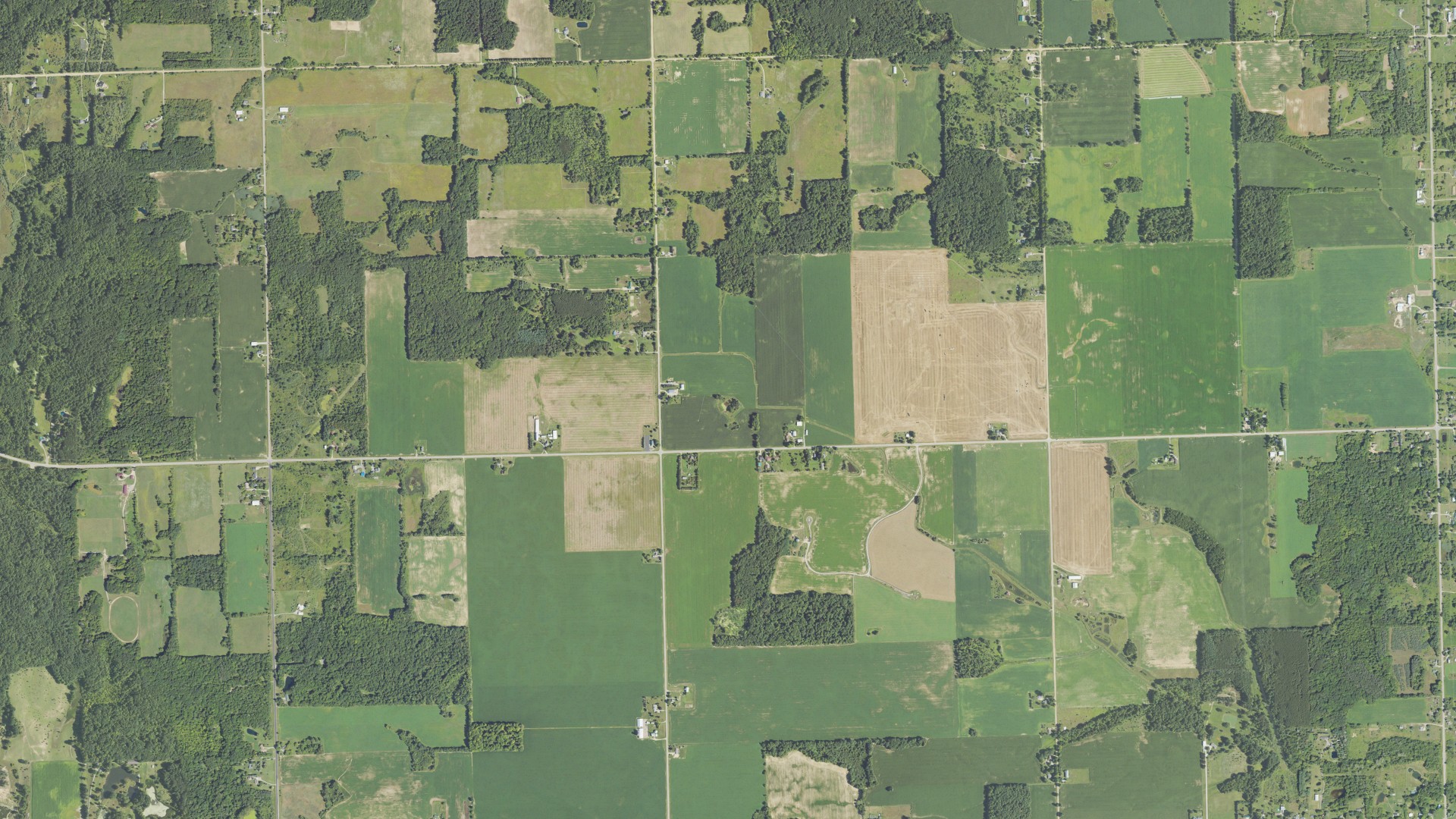 Aerial view of land around Watertown, Michigan