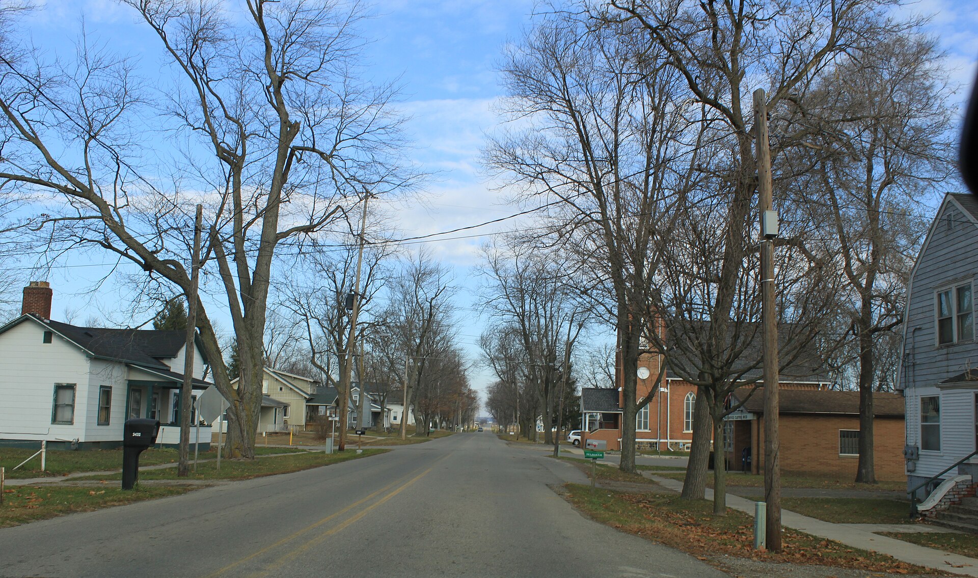 Street scene in Clayton, Michigan