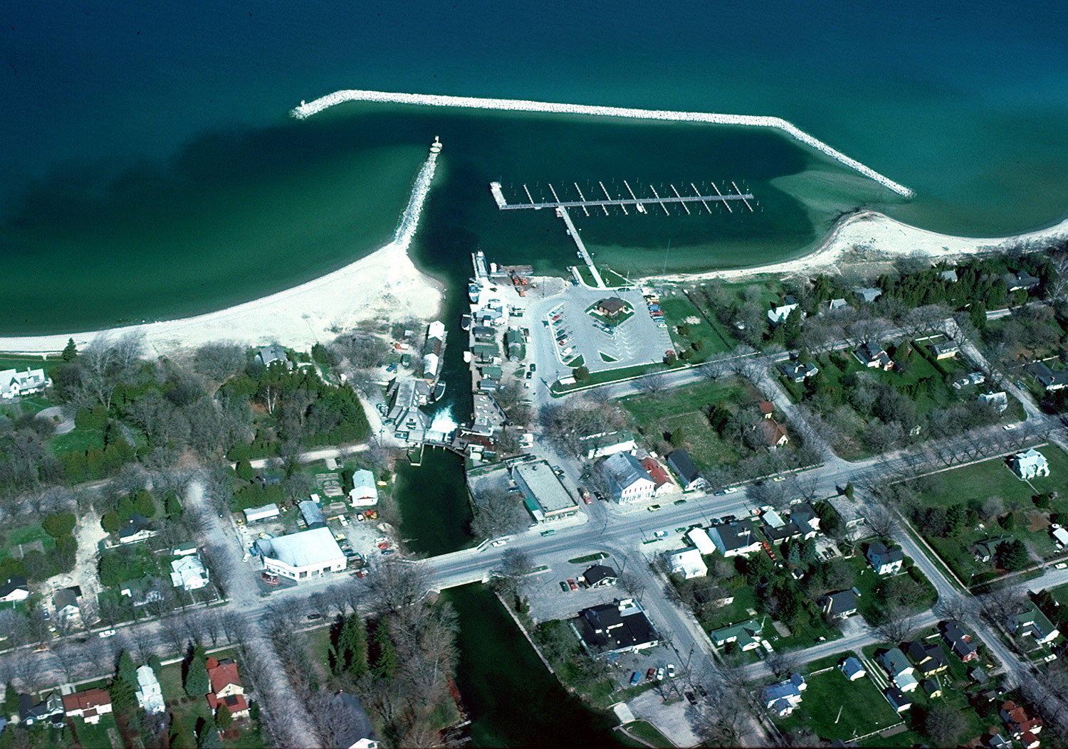 Lake and shoreline in Leland, Michigan