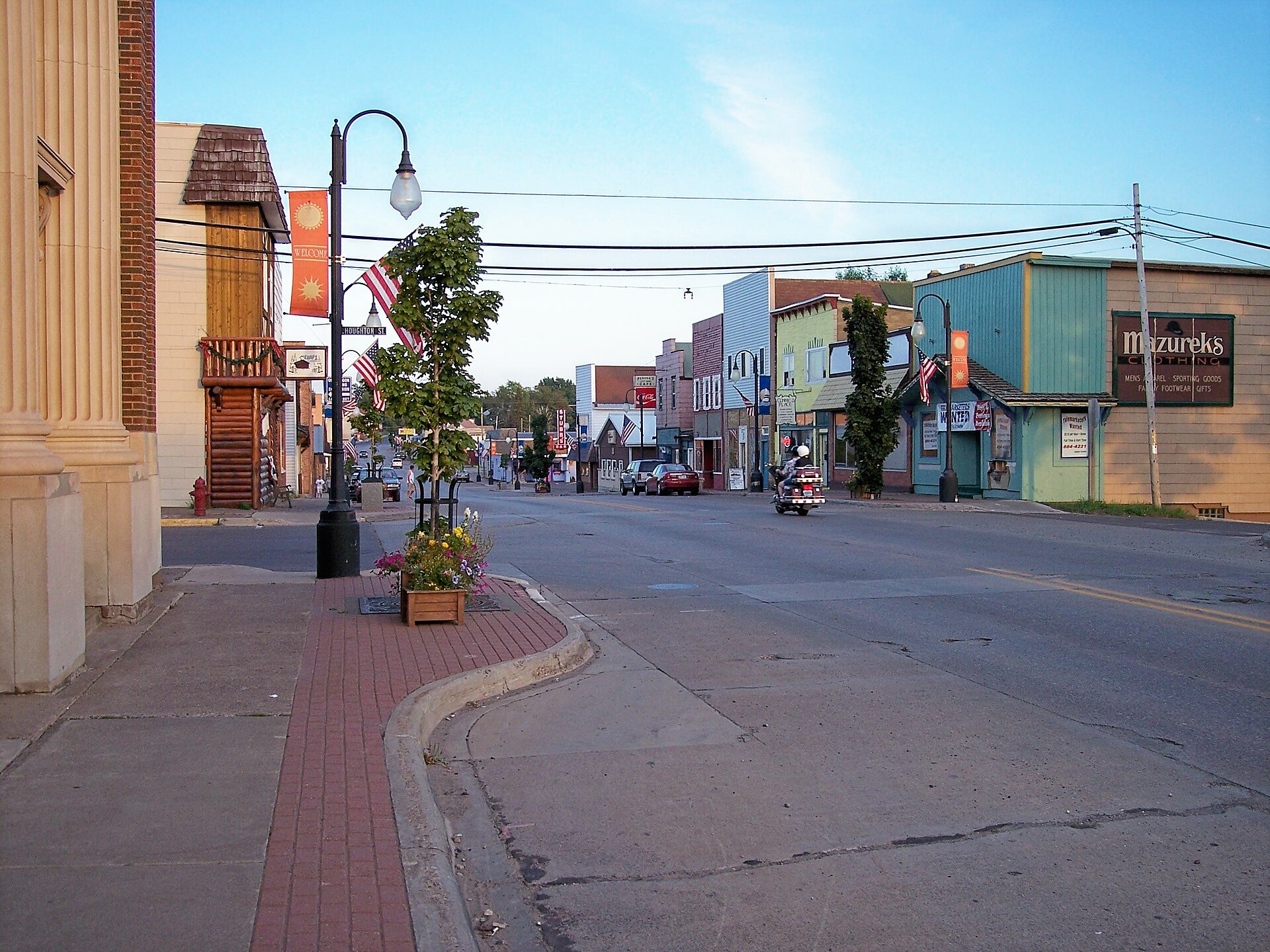 Downtown streets in Ontonagon, Michigan