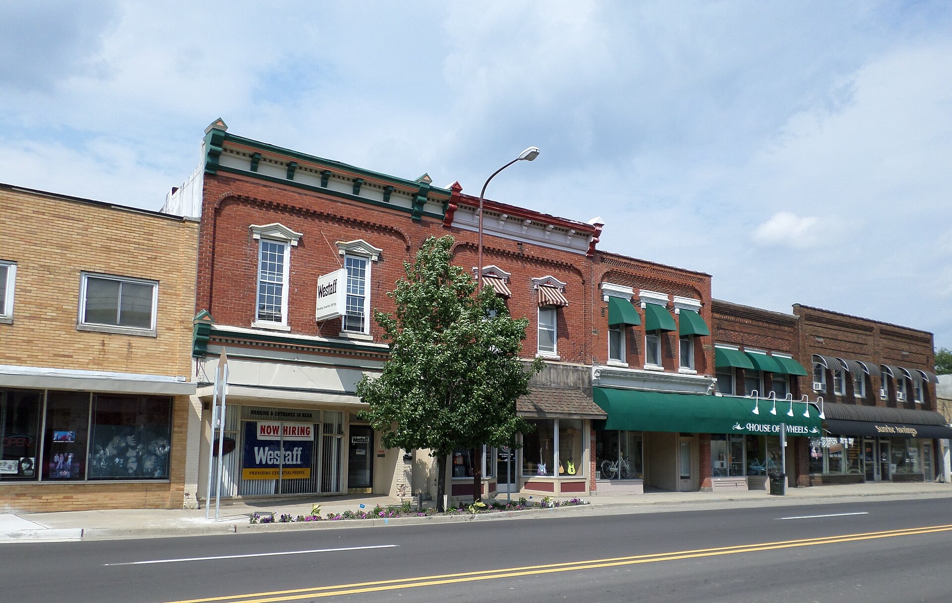 Several buildings along W. Main St. in Owosso, MI. — Michigan