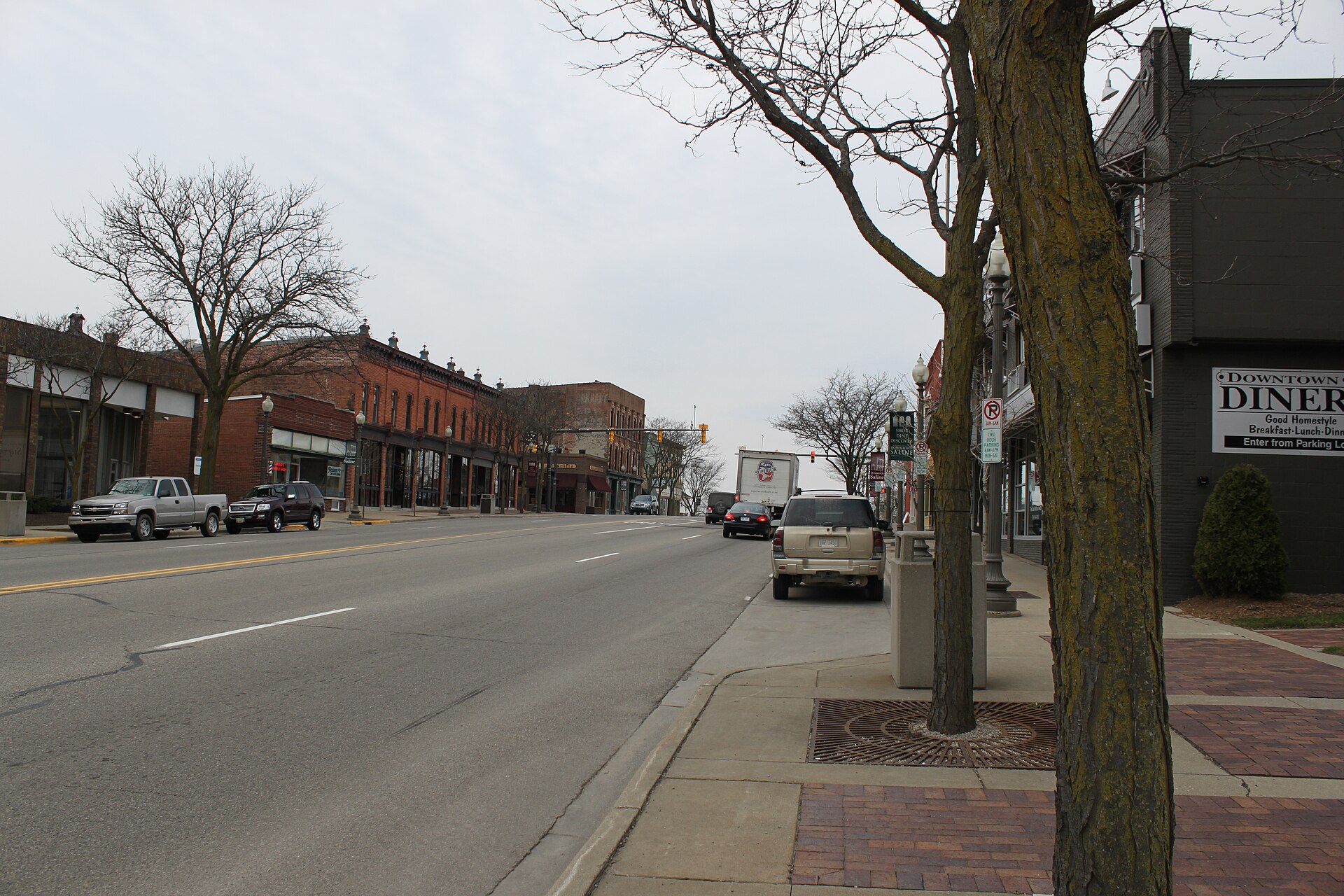 Downtown streets in Saline, Michigan
