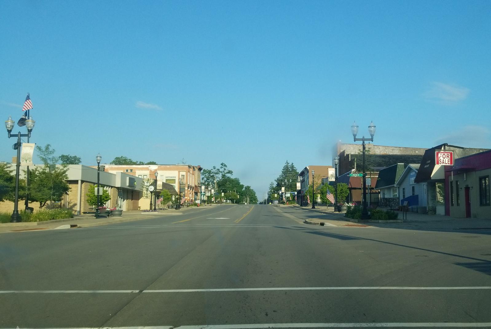 E Main Street in downtown Stanton, MI. — Michigan