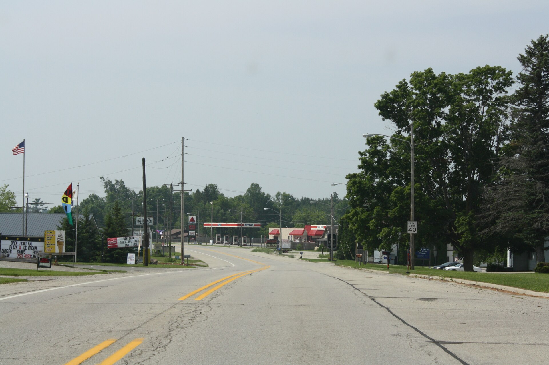 Downtown streets in Stephenson, Michigan