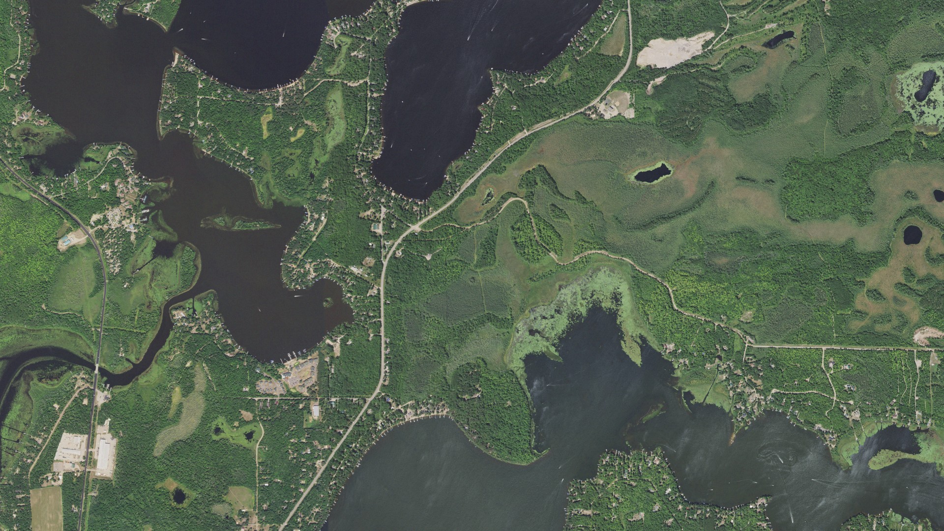 Aerial view of land around Shamrock, Minnesota
