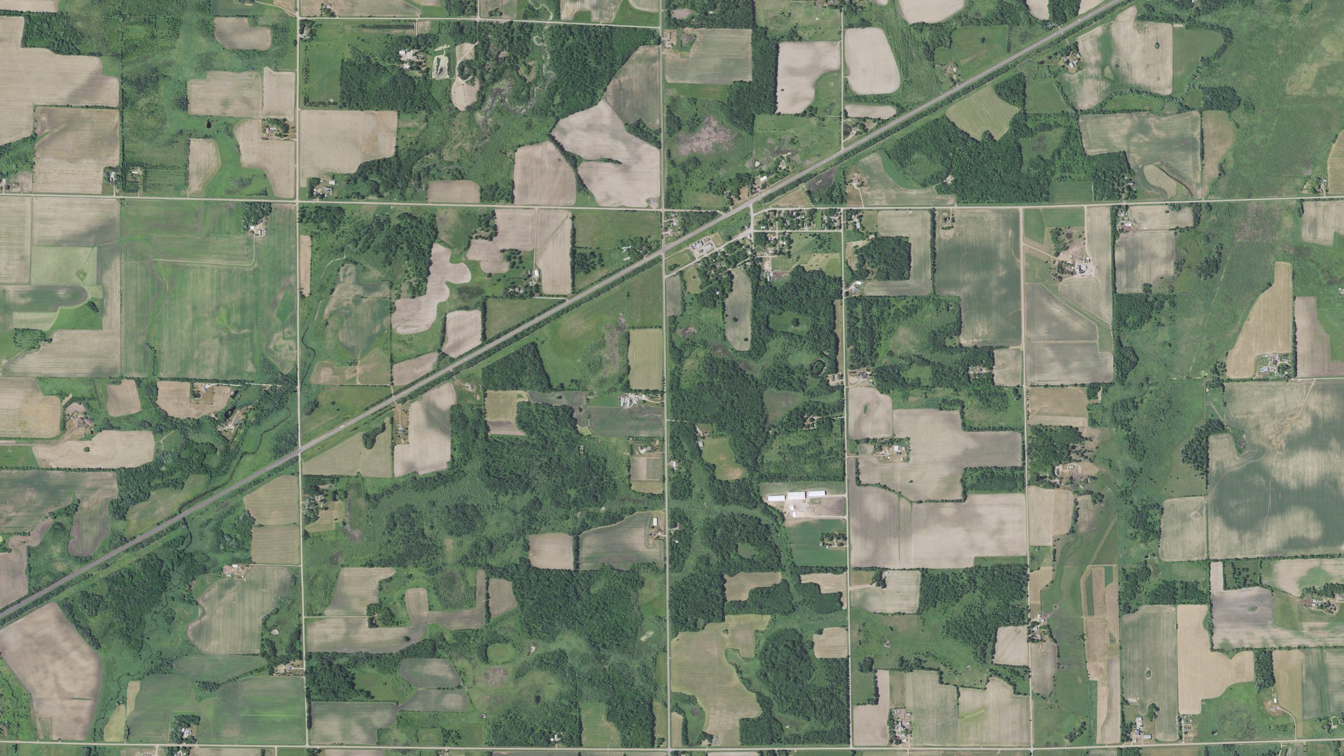 Aerial view of land around Maywood, Minnesota