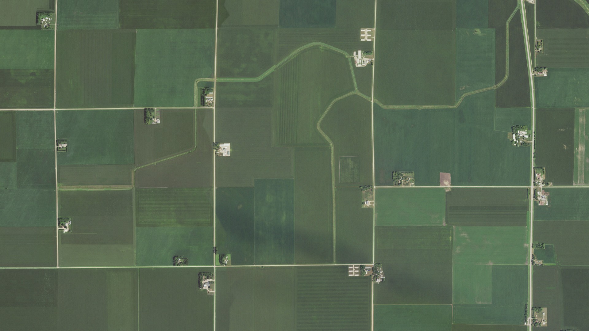 Aerial view of land around Vernon Center, Minnesota